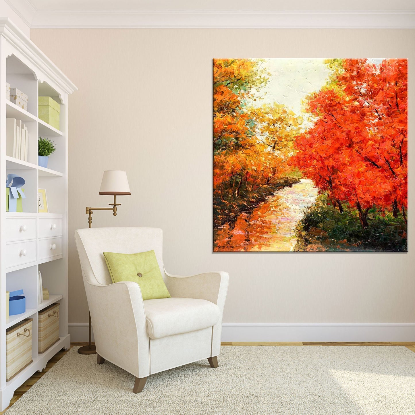 Autumn Forest Landscape Oil Painting, Canvas Painting, Wall Art Painting, Landscape, Extra Large Wall Art, Handmade Art, Modern Painting