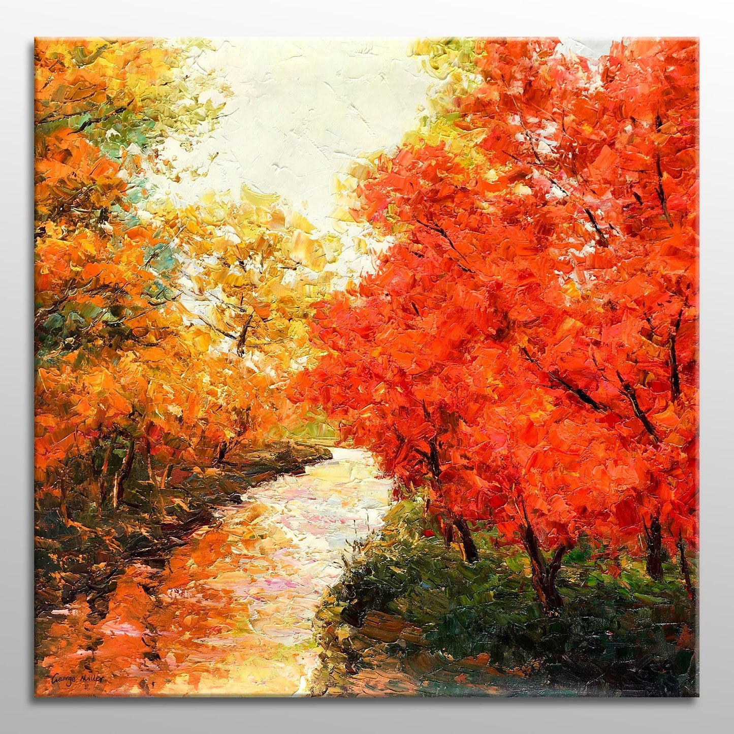 Autumn Forest Landscape Oil Painting, Canvas Painting, Wall Art Painting, Landscape, Extra Large Wall Art, Handmade Art, Modern Painting
