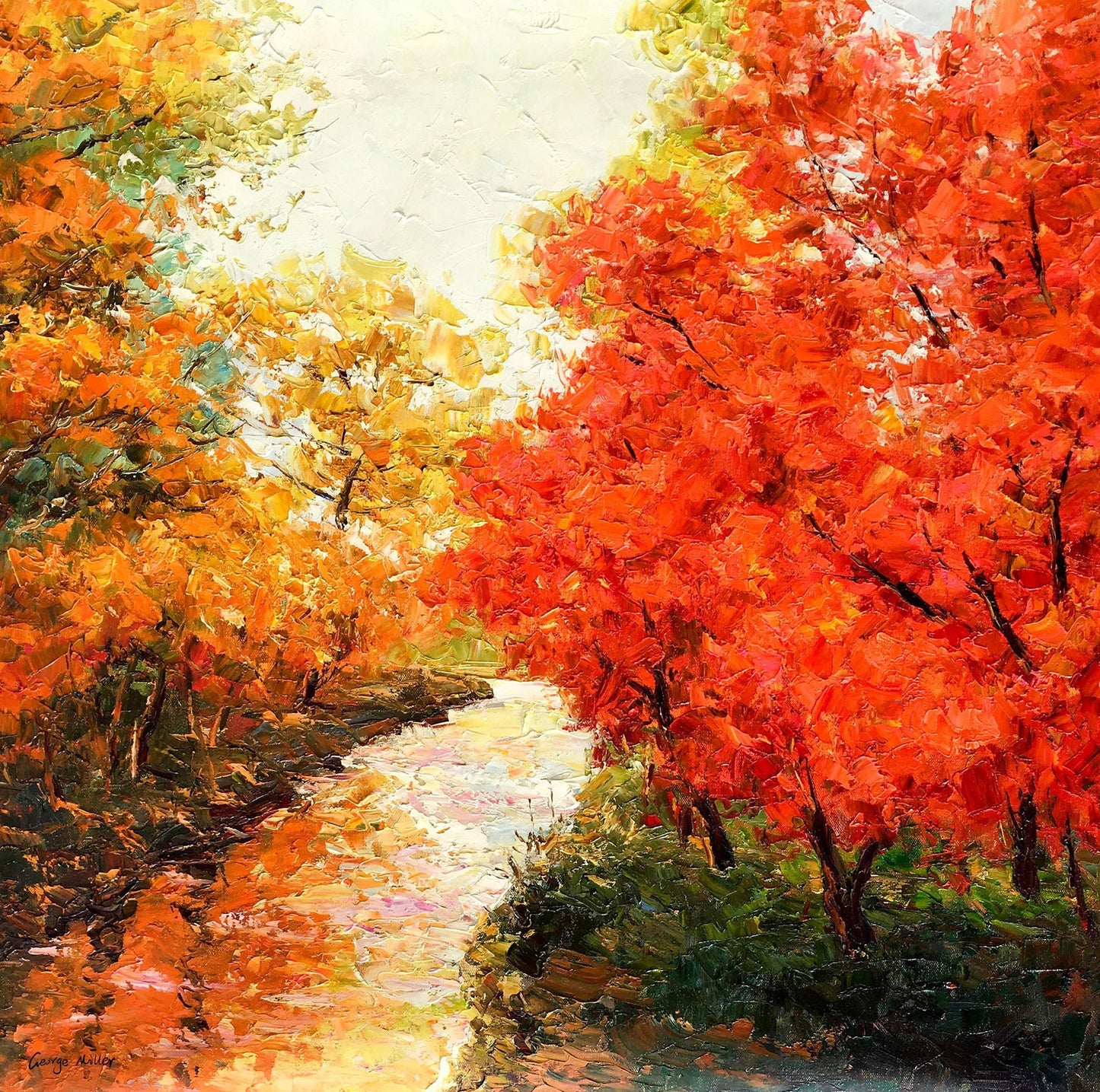 Autumn Forest Landscape Oil Painting, Canvas Painting, Wall Art Painting, Landscape, Extra Large Wall Art, Handmade Art, Modern Painting