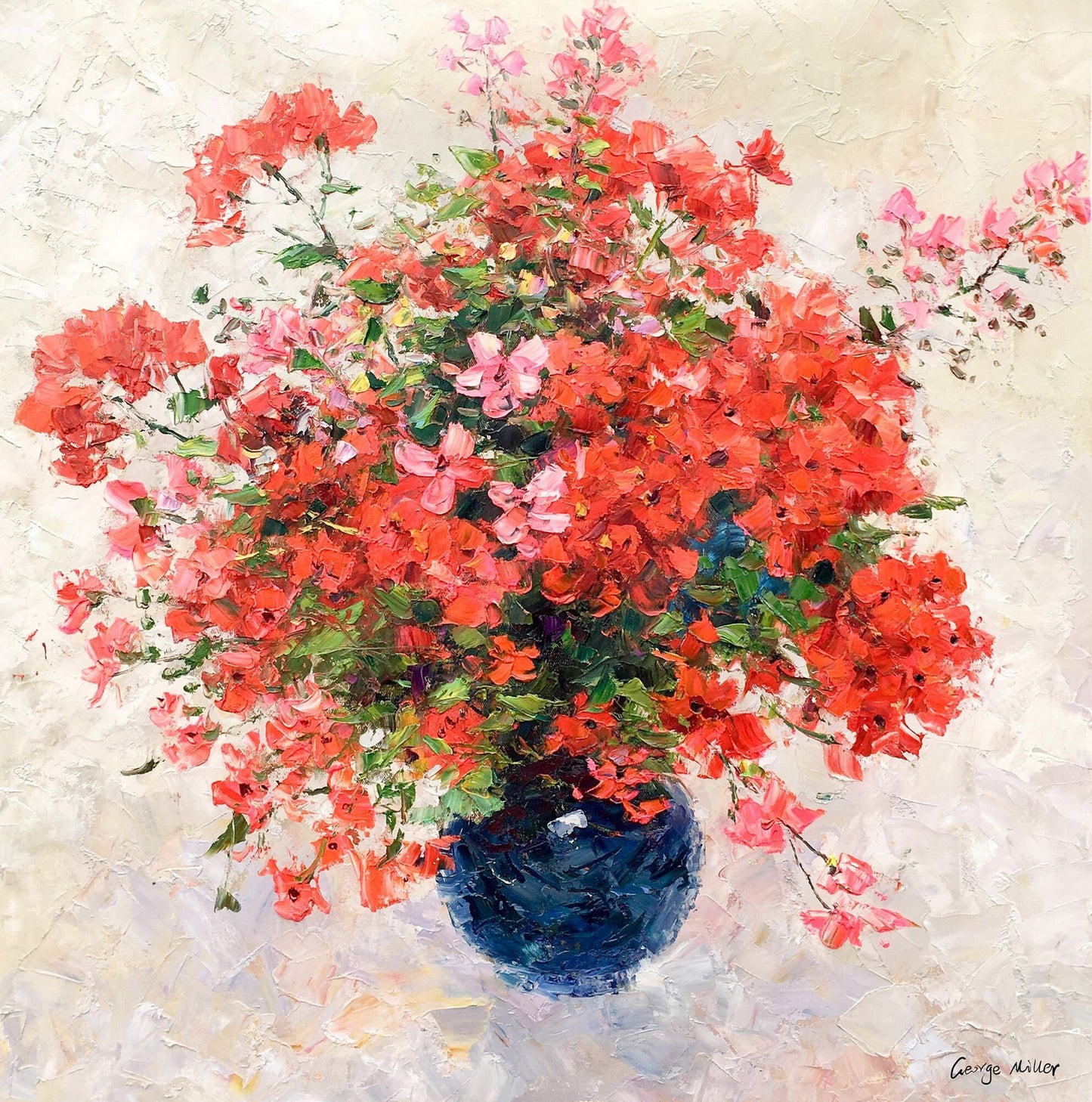 Floral Painting, Canvas Art, Large Wall Decor, Large Abstract Art, Original Oil Painting, Oil Painting Red Flowers, Living Room Wall Decor