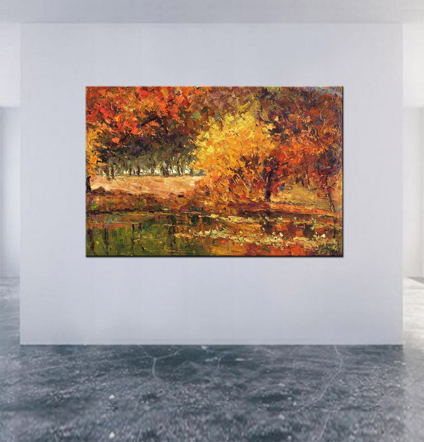 Oil Painting Autumn Forest, Canvas Wall Art, Wall Art Painting, Abstract Landscape, Extra Large Abstract Painting, Handmade Contemporary Art
