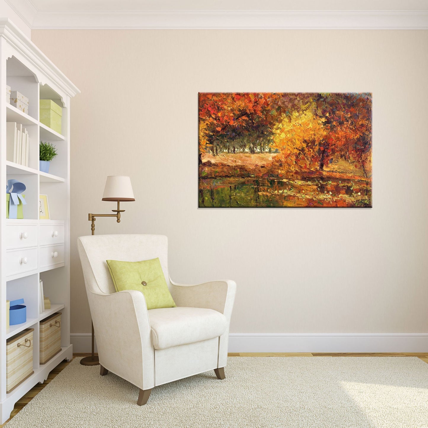 Oil Painting Autumn Forest, Canvas Wall Art, Wall Art Painting, Abstract Landscape, Extra Large Abstract Painting, Handmade Contemporary Art