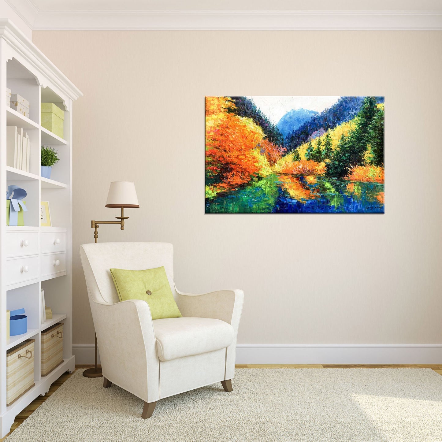 Large Landscape Painting Autumn Mountains, Contemporary Painting, Original Abstract Painting, Wall Decor, Abstract Canvas Painting, Wall Art