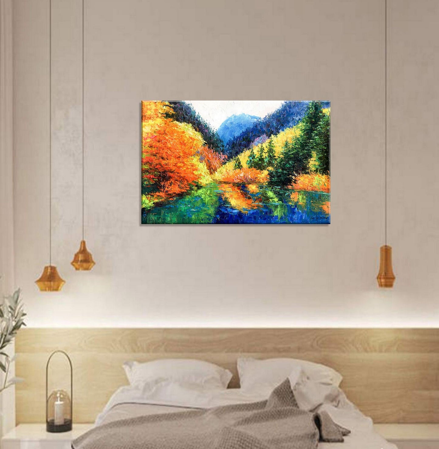 Large Landscape Painting Autumn Mountains, Contemporary Painting, Original Abstract Painting, Wall Decor, Abstract Canvas Painting, Wall Art