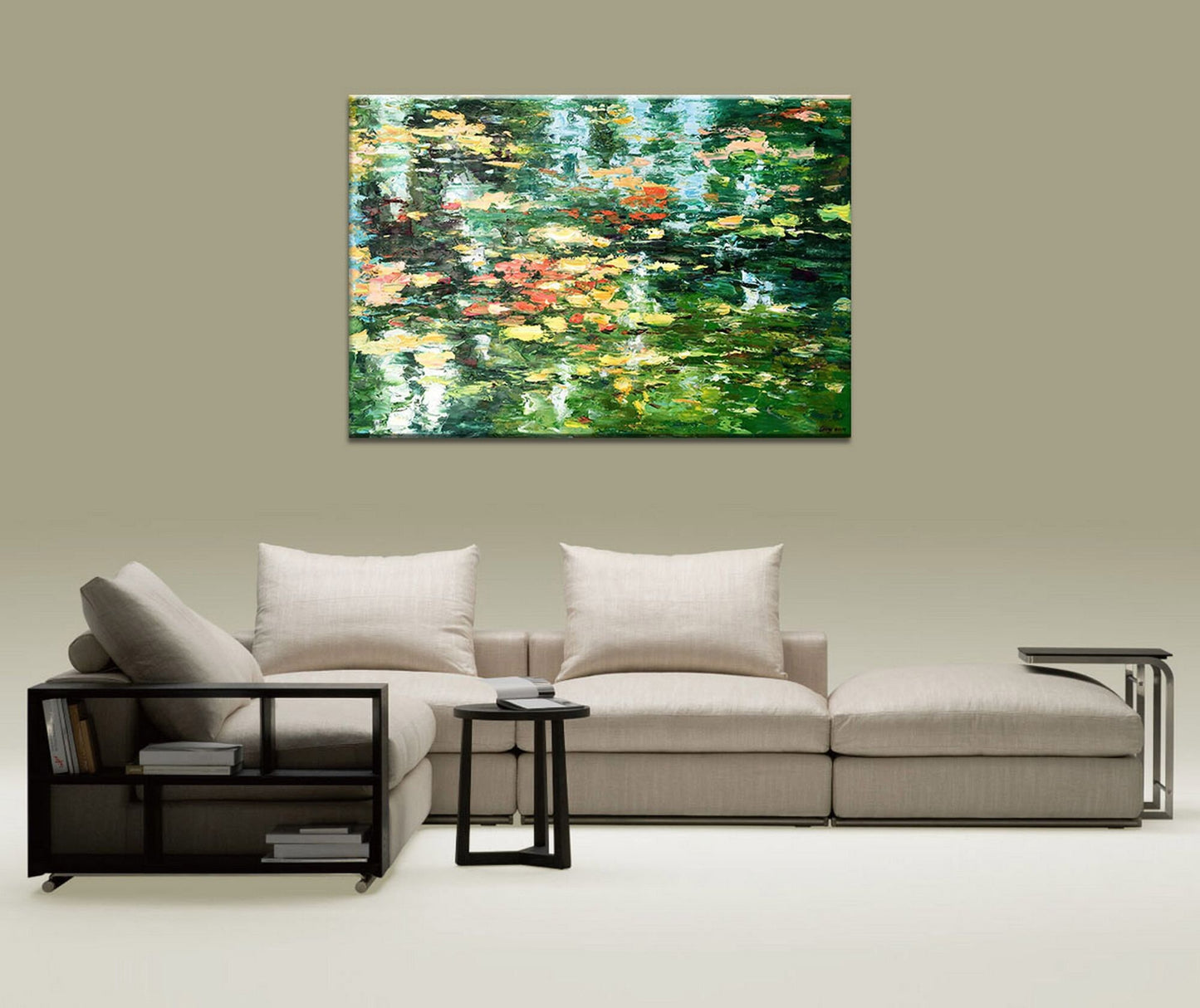 Contemporary Painting Waterlily Pond, Canvas Wall Art, Canvas Painting, Oil Painting Original, Oil Painting Landscape, Abstract Oil Painting