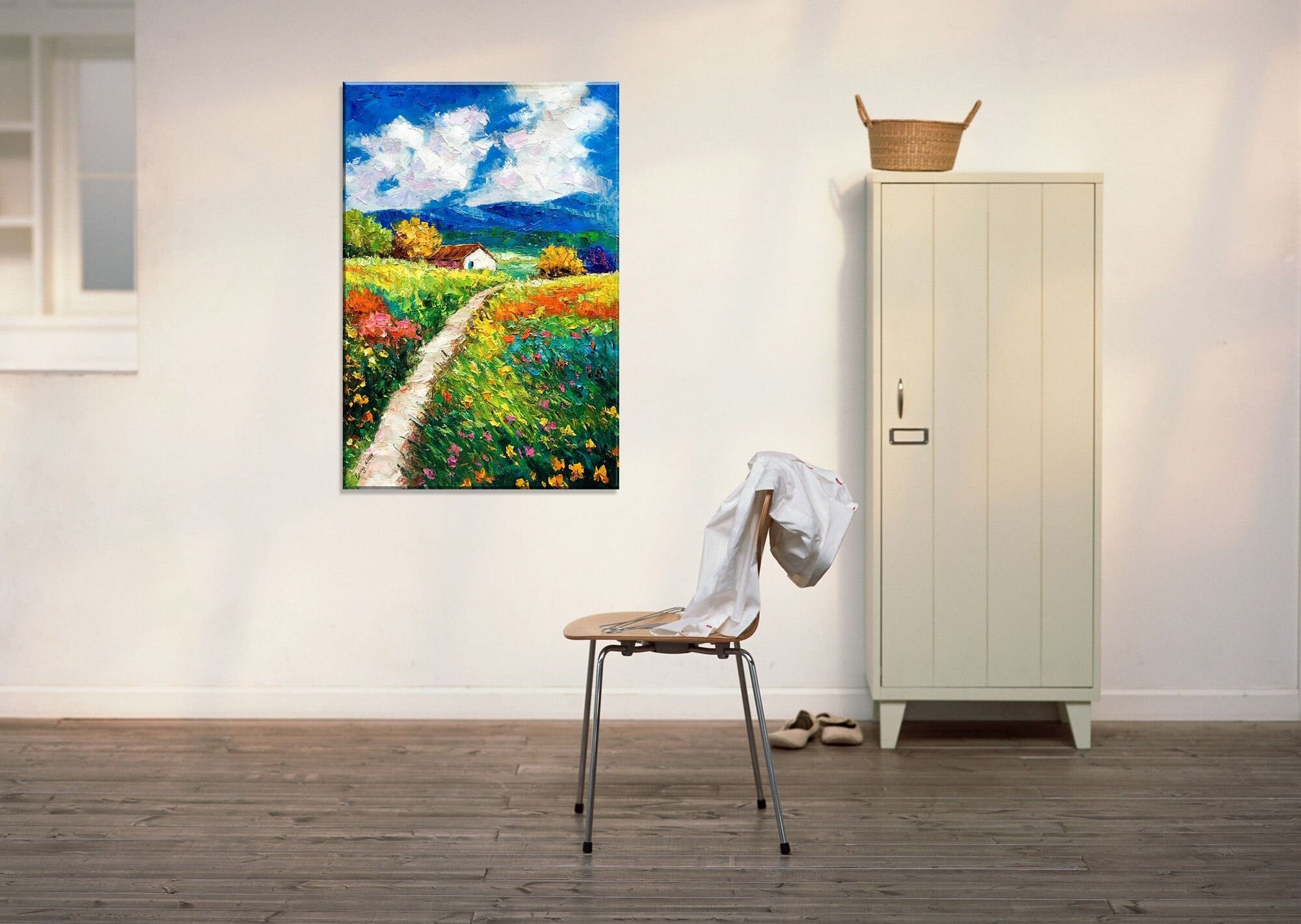 Landscape Oil Paintings Spring Vivid Color, Original Oil Painting, Large Canvas Art, Modern Painting, Oil Painting Abstract, Wall Decor