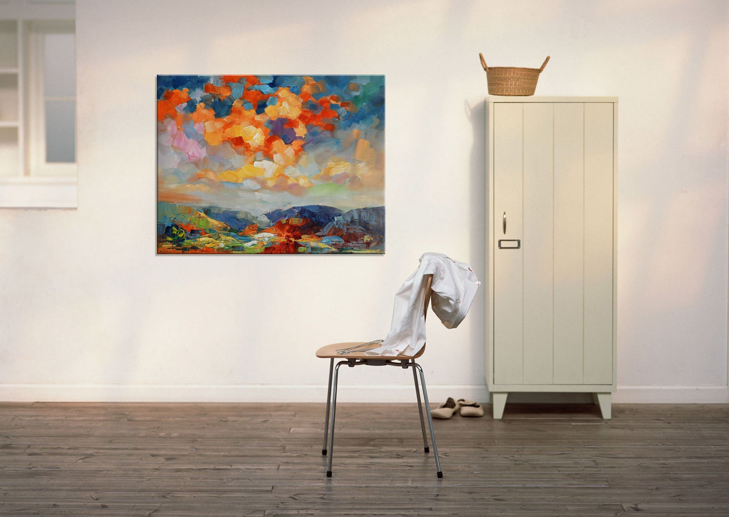 Large Oil Painting Landscape, Abstract Painting, Tuscany Sunset, Contemporary Painting, Original Landscape Painting, Abstract Art Wall Decor