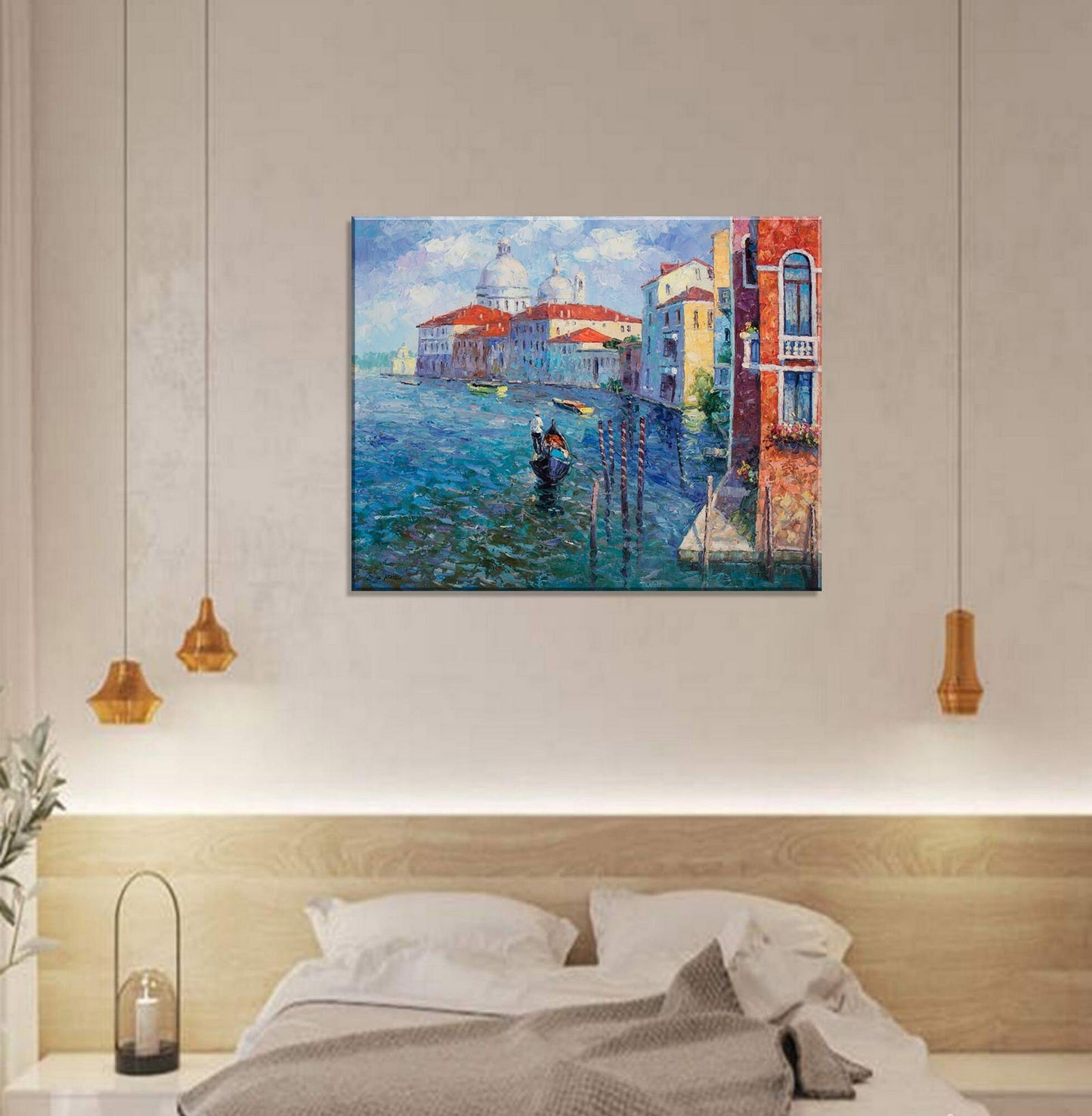 Large Painting Venice Grand Cancal Gondora, Modern Painting, Oil Painting Original, Canvas Art, Canvas Wall Decor, Oil Painting Cityscape