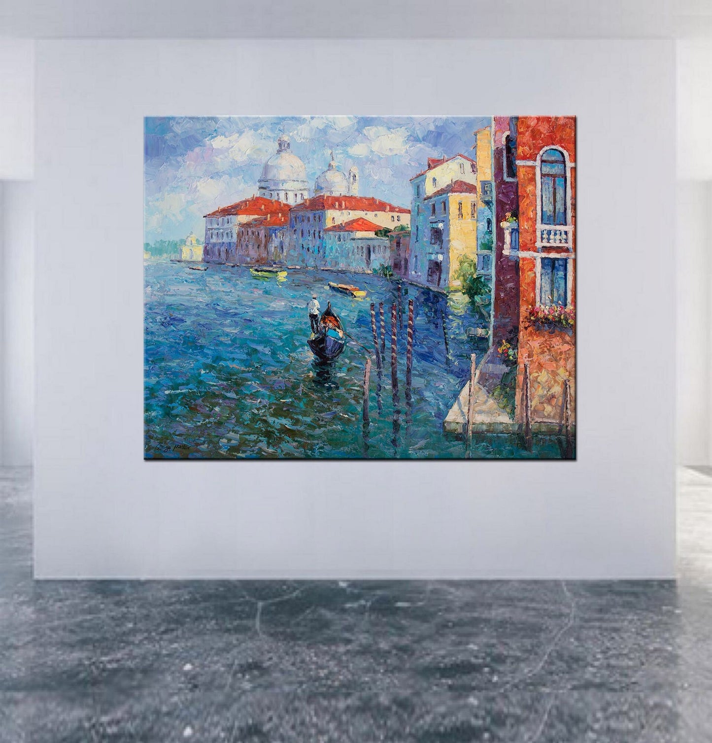 Large Painting Venice Grand Cancal Gondora, Modern Painting, Oil Painting Original, Canvas Art, Canvas Wall Decor, Oil Painting Cityscape