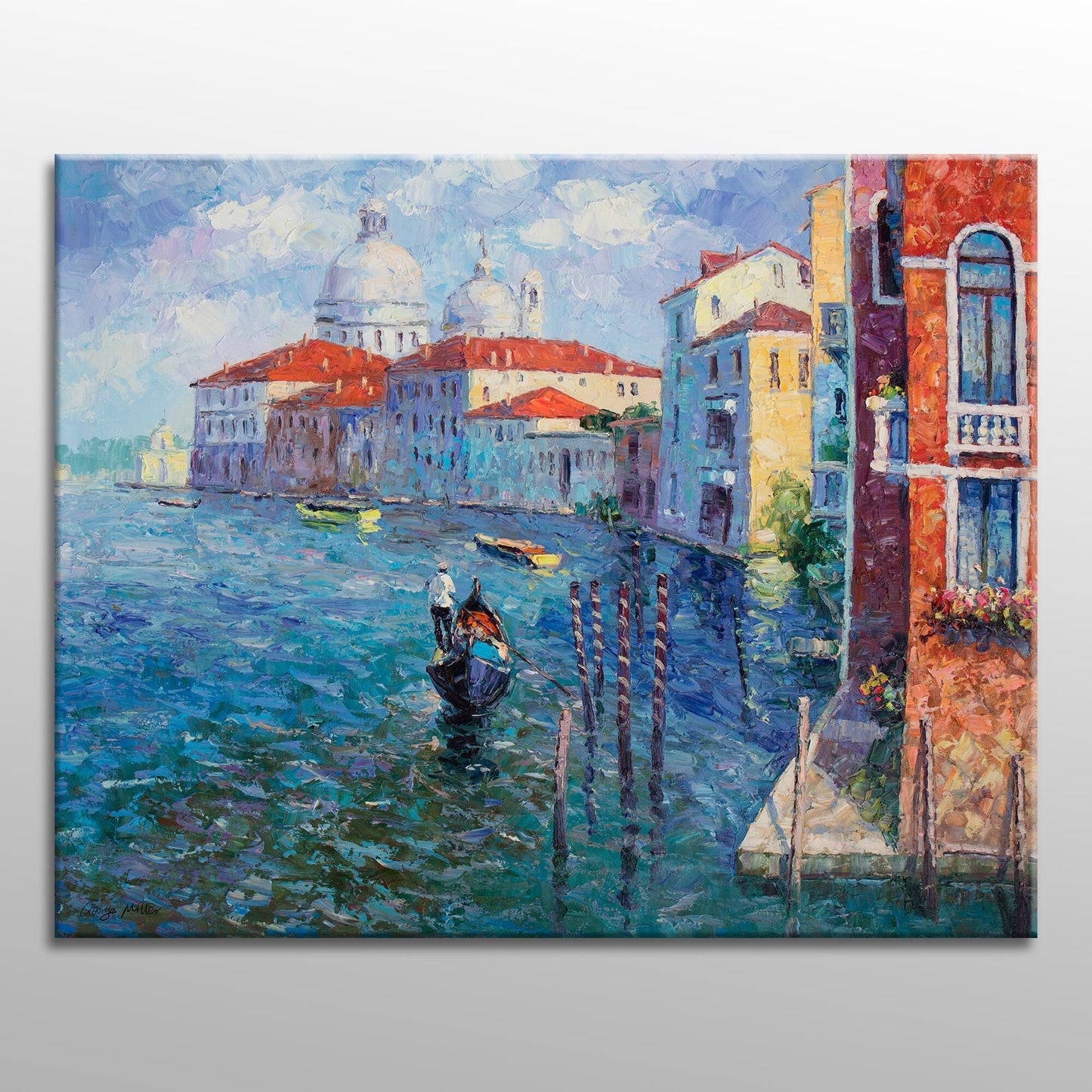 Large Painting Venice Grand Cancal Gondora, Modern Painting, Oil Painting Original, Canvas Art, Canvas Wall Decor, Oil Painting Cityscape