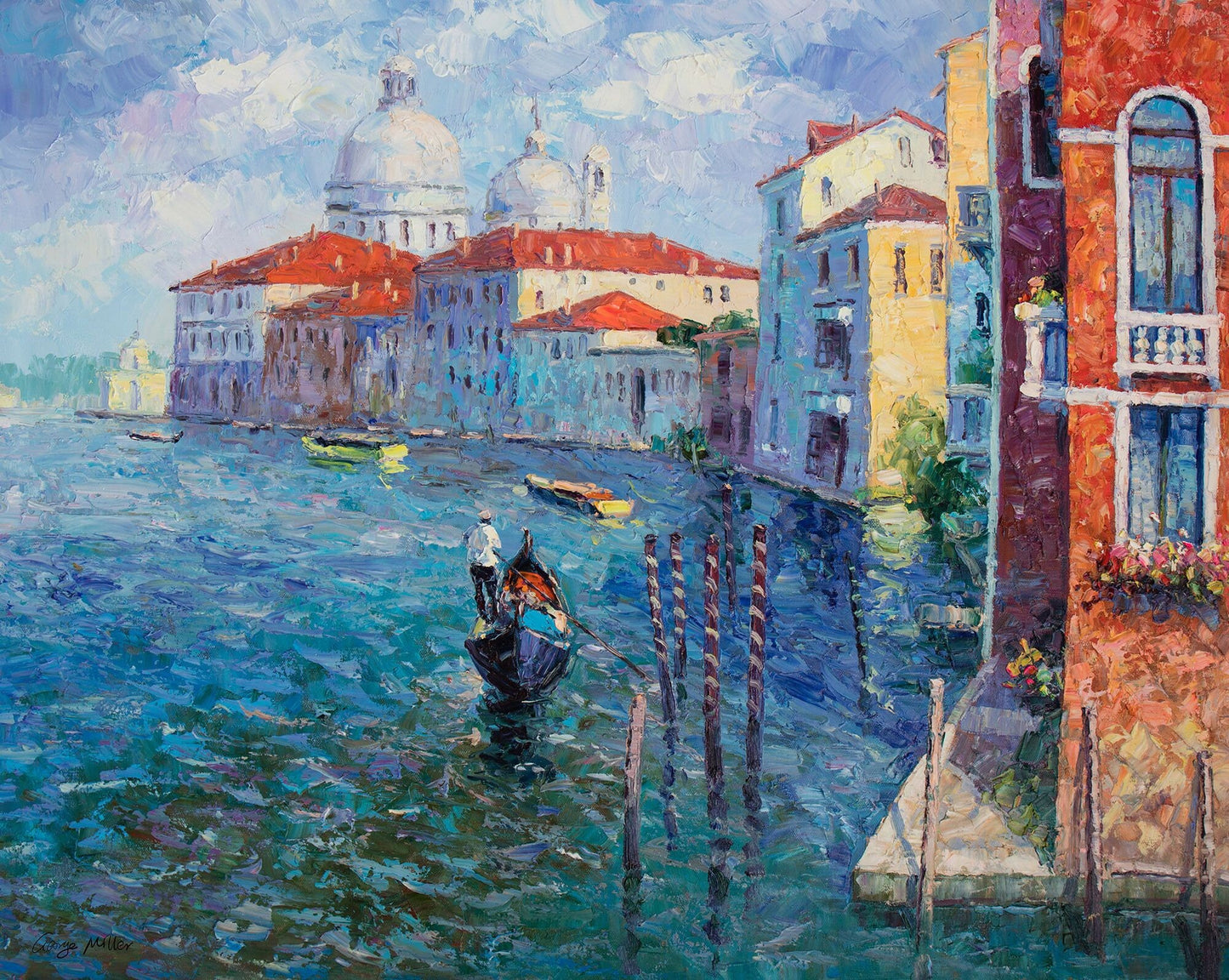 Large Painting Venice Grand Cancal Gondora, Modern Painting, Oil Painting Original, Canvas Art, Canvas Wall Decor, Oil Painting Cityscape