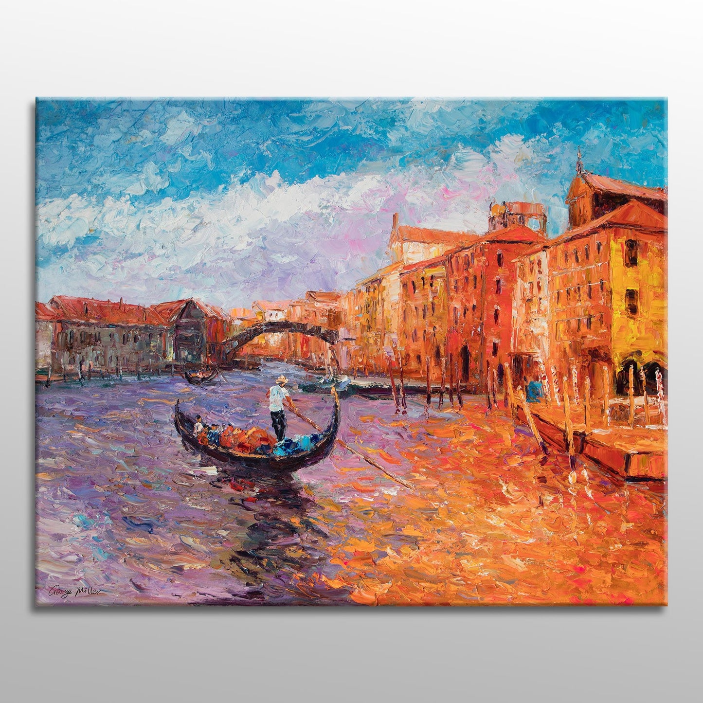 Large Painting Venice Grand Cancal Gondora, Modern Painting, Oil Painting Original, Canvas Art, Canvas Wall Decor, Oil Painting Cityscape