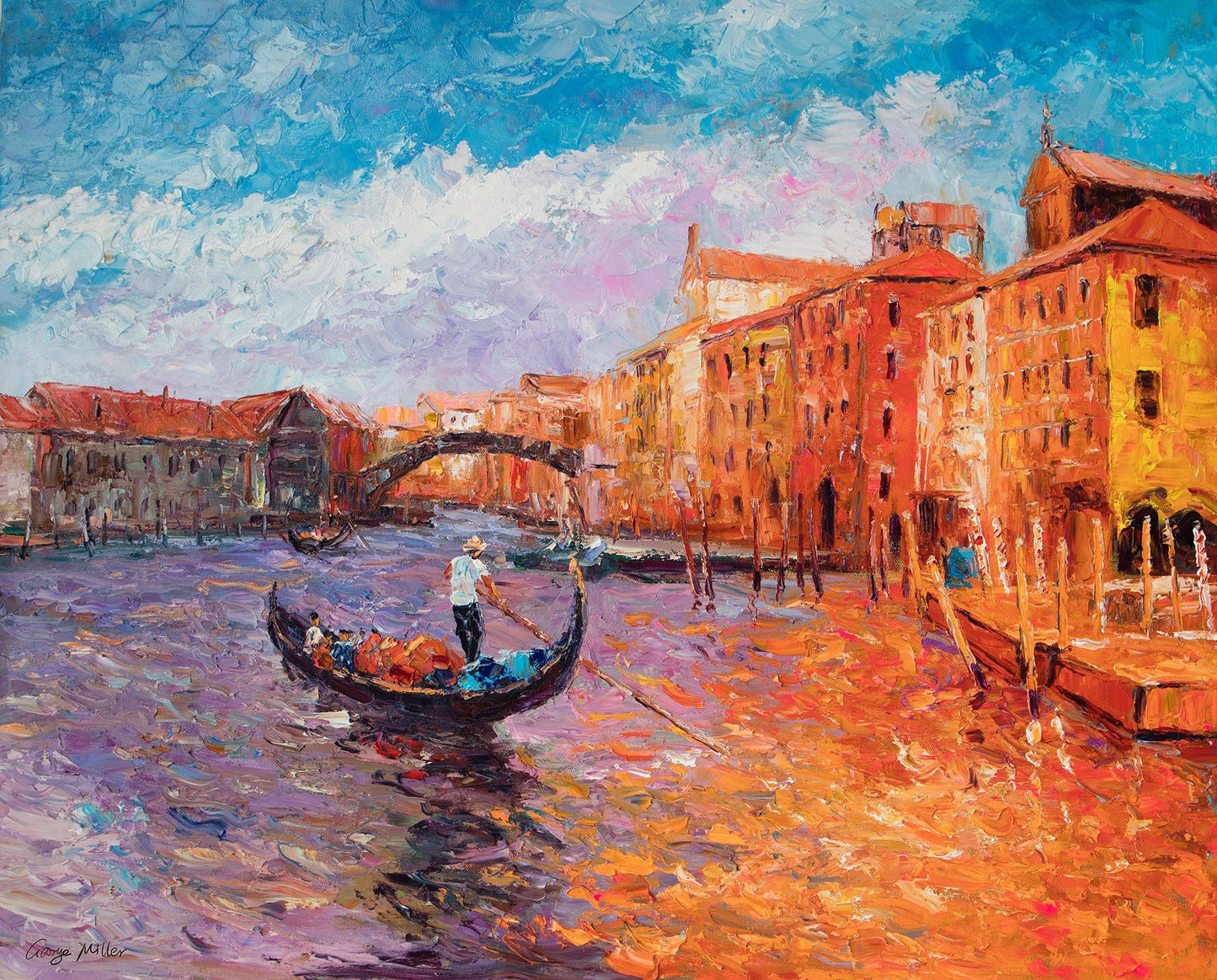 Large Painting Venice Grand Cancal Gondora, Modern Painting, Oil Painting Original, Canvas Art, Canvas Wall Decor, Oil Painting Cityscape
