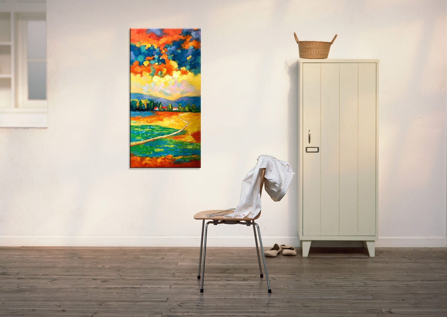 Oil Painting Abstract Landscape Italian Tuscany, Original Abstract Painting, Large Canvas Art, Large Wall Decor, Abstract Landscape Painting