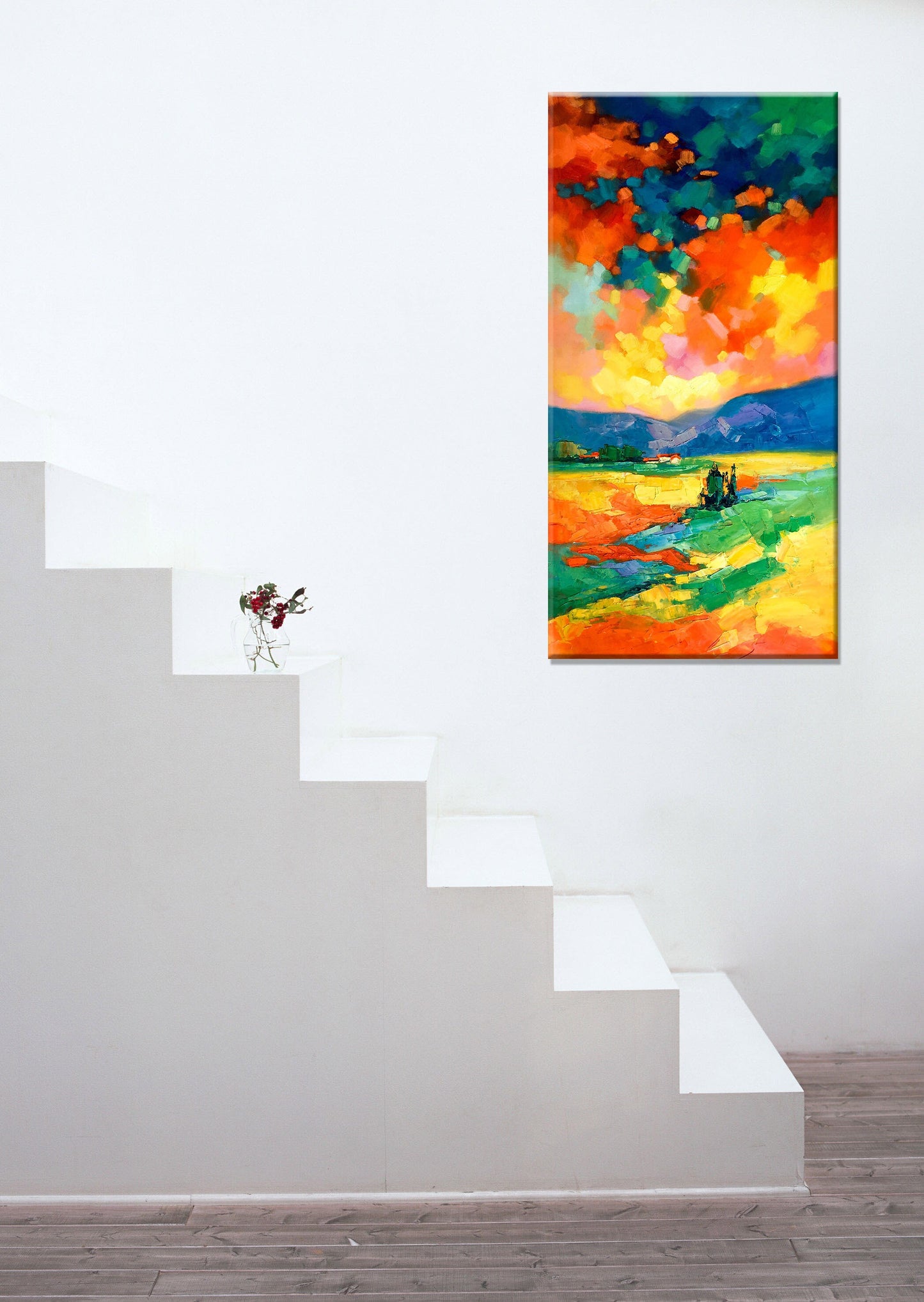 Oil Painting Landscape Abstract Canvas Painting, Abstract Oil Painting, Large Art, Original Art, Contemporary Painting, Italy Tuscany Spring