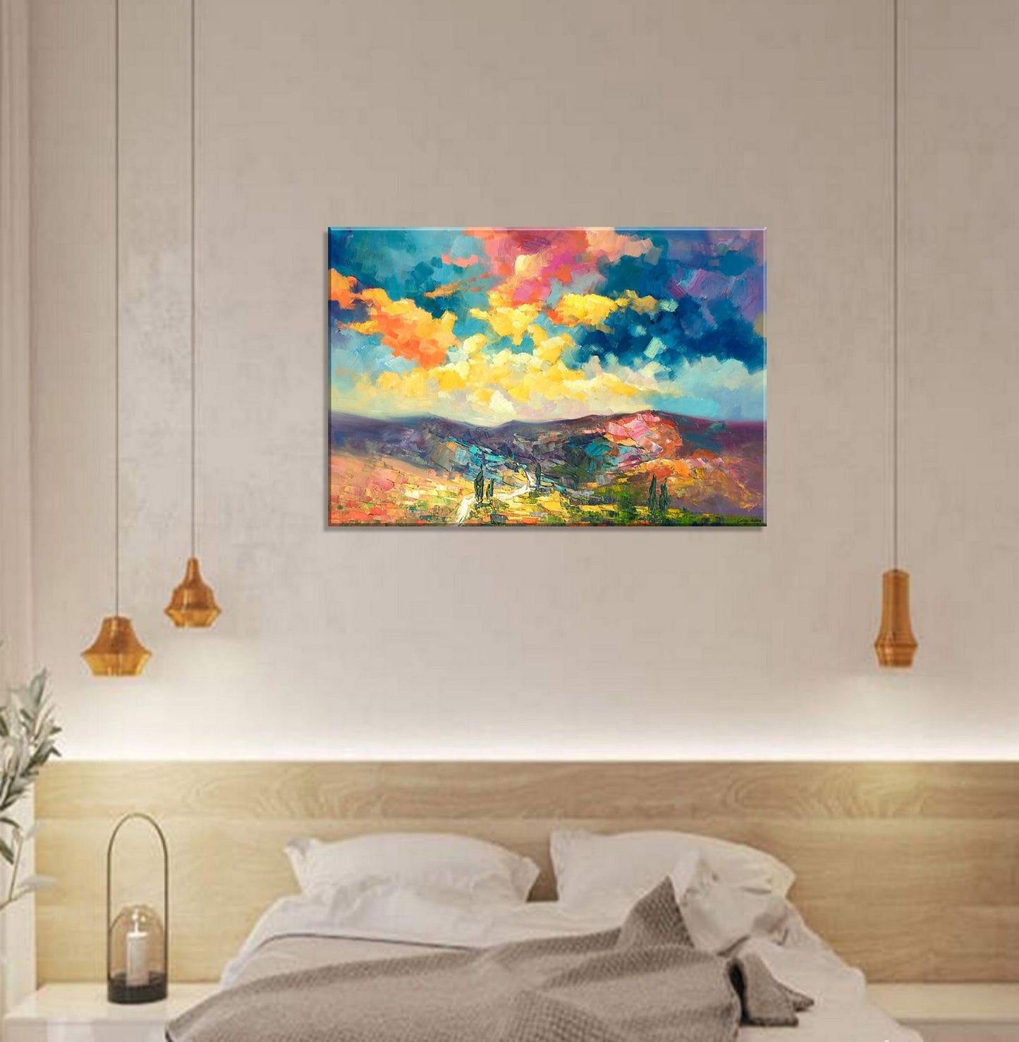 Large Landscape Painting, Original Oil Painting, Wall Decor, Painting Abstract, Living Room Decor, Large Canvas Painting, Canvas Art