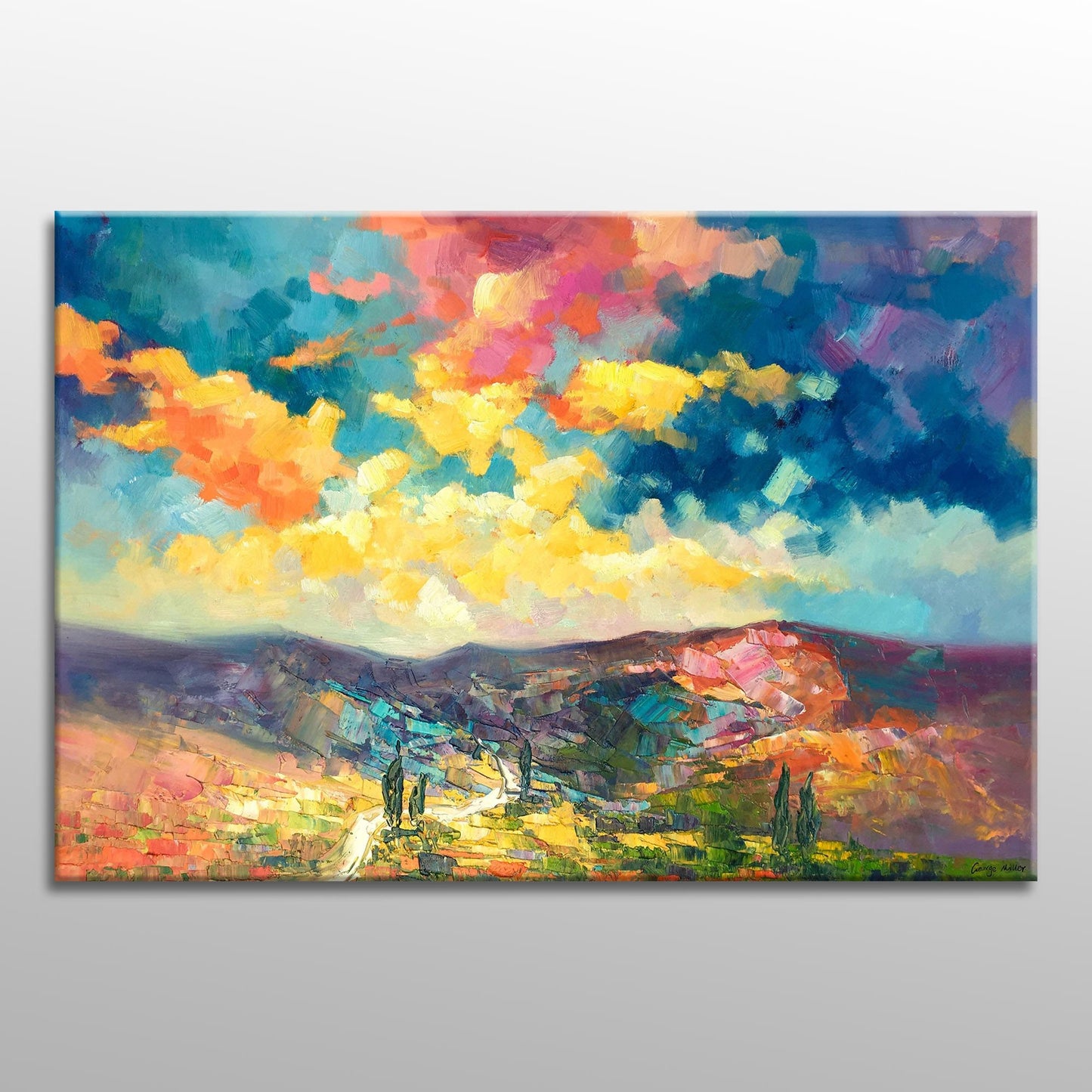 Large Landscape Painting, Original Oil Painting, Wall Decor, Painting Abstract, Living Room Decor, Large Canvas Painting, Canvas Art