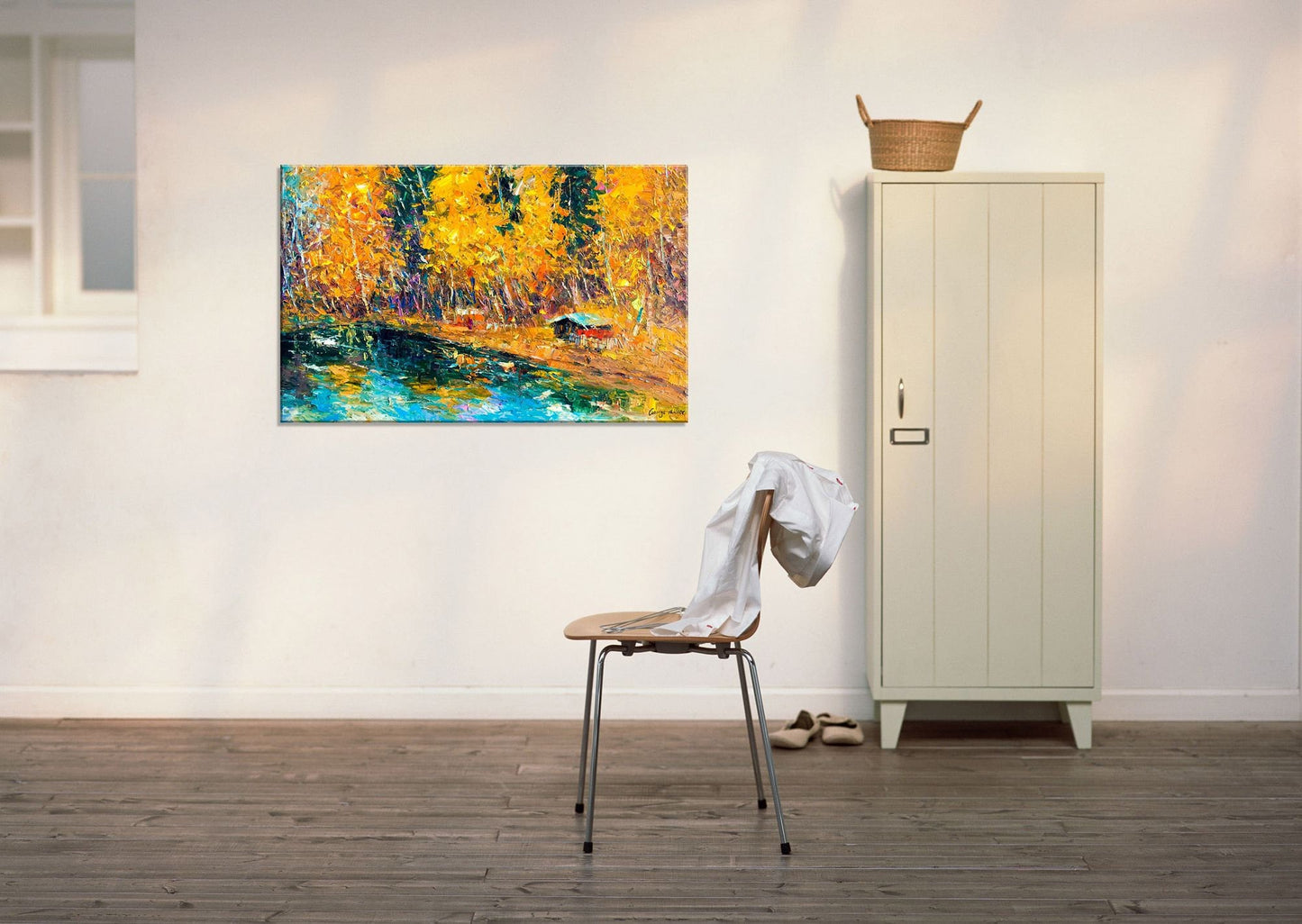 Landscape Oil Painting Autumn Forest, Canvas Art, Canvas Wall Decor, Large Landscape Painting, Contemporary Art, Original Painting Large Art