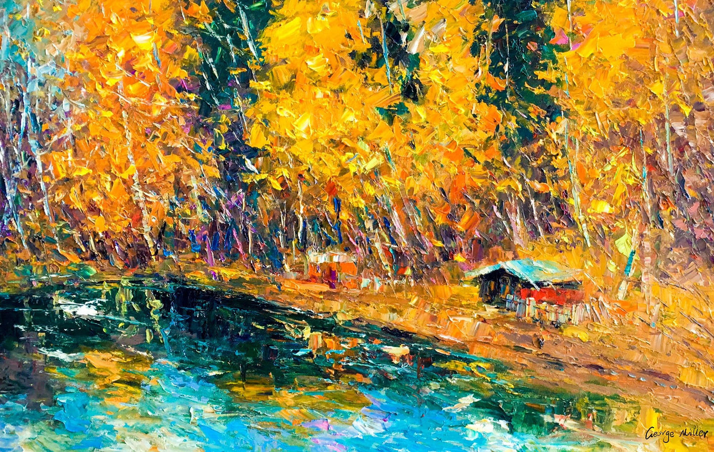 Landscape Oil Painting Autumn Forest, Canvas Art, Canvas Wall Decor, Large Landscape Painting, Contemporary Art, Original Painting Large Art