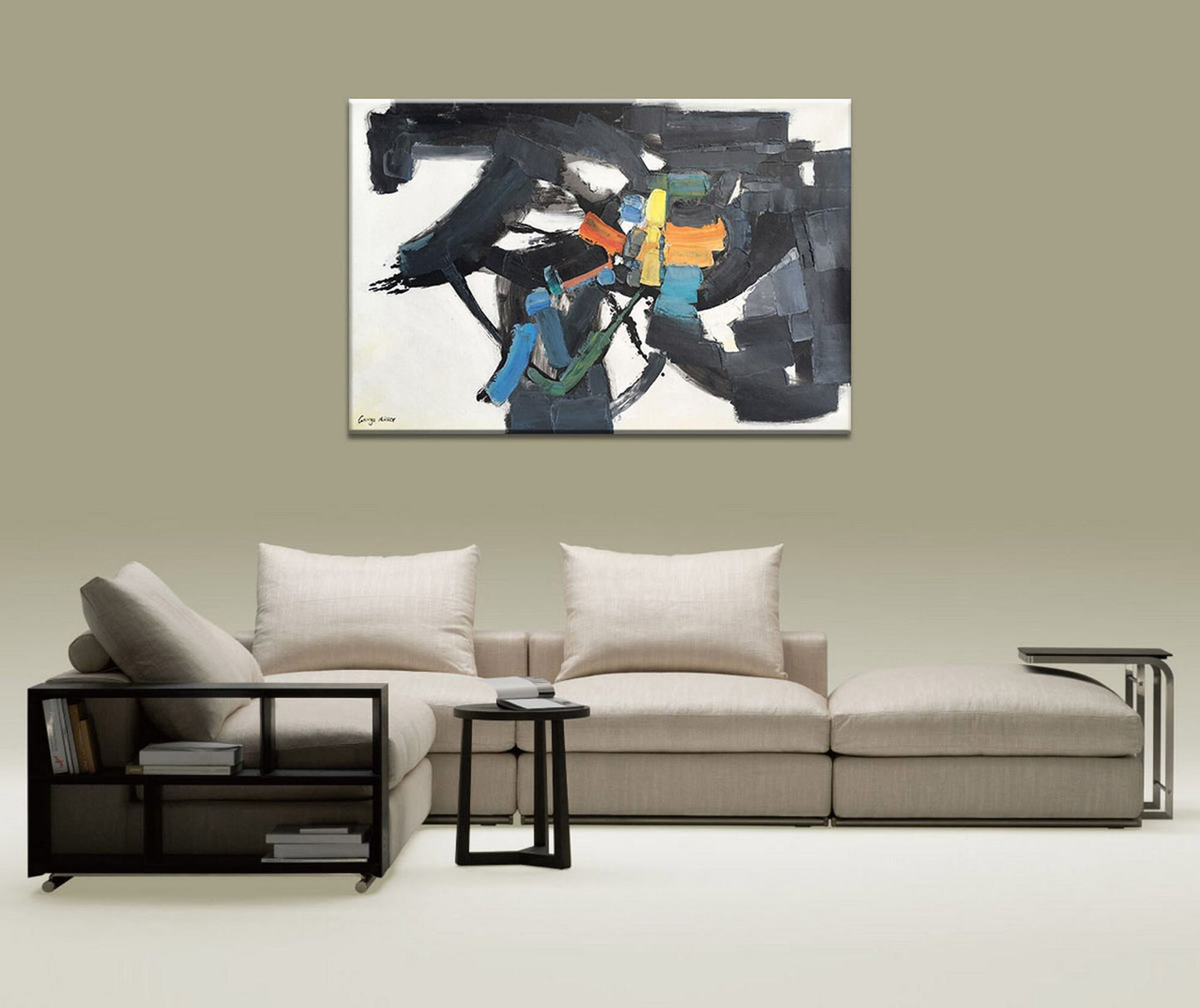 Large Black and White Canvas Art, Modern Painting, Rustic Wall Decor, Large Oil Painting, Original Art, Bedroom Wall Decor, Abstract Art