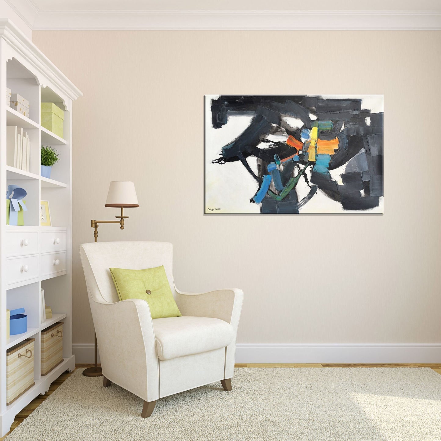 Large Black and White Canvas Art, Modern Painting, Rustic Wall Decor, Large Oil Painting, Original Art, Bedroom Wall Decor, Abstract Art