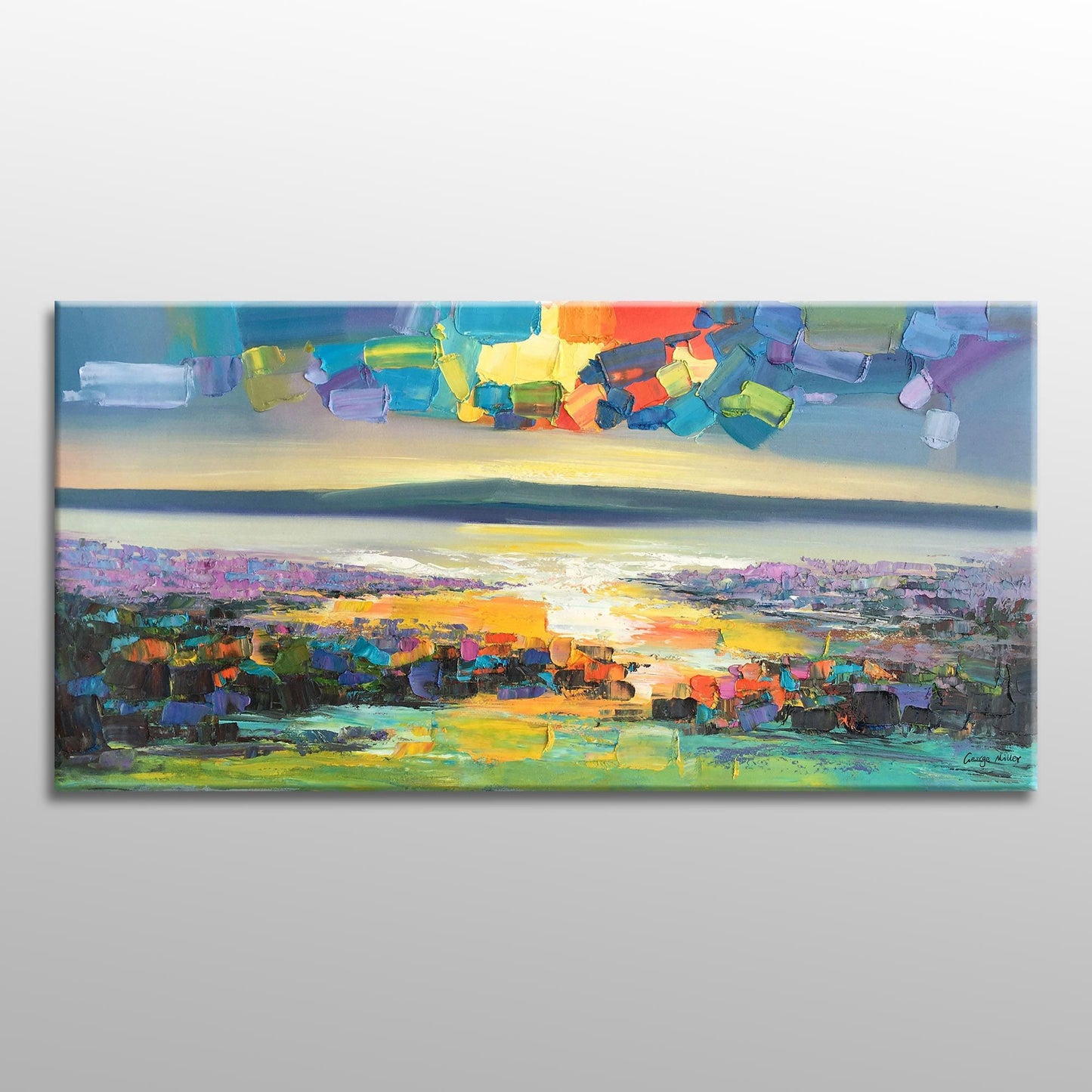 Large Landscape Oil Painting Abstract Landscape Art, Original Artwork, Canvas Painting, Canvas Wall Decor, Large Painting, Kitchen Wall Art