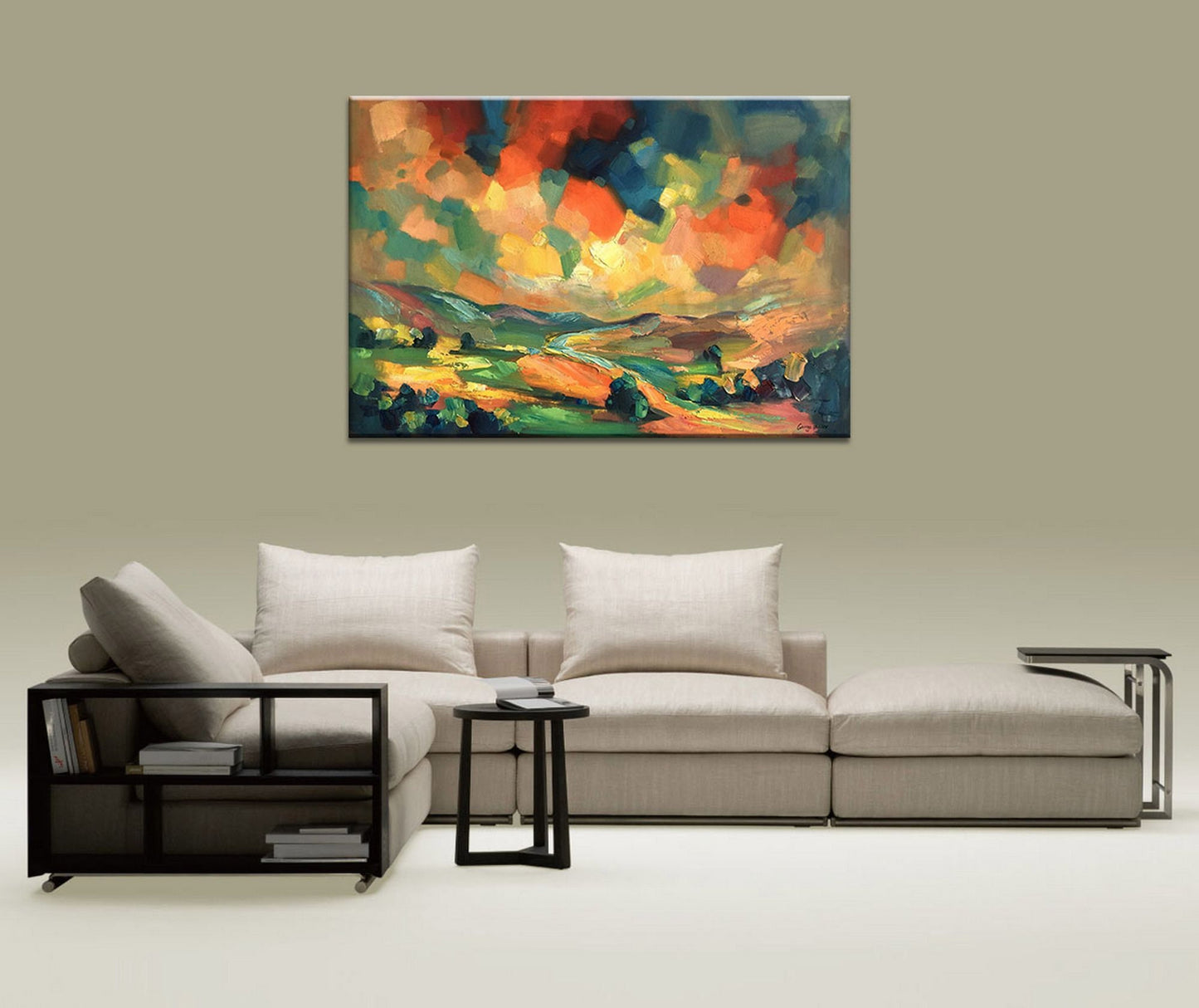 Landscape Painting, Abstract Painting, Large Art, Bedroom Art, Canvas Painting, Abstract Wall Art, Original Painting, Contemporary Art