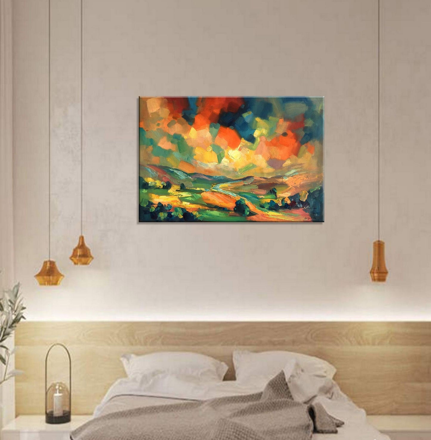 Landscape Painting, Abstract Painting, Large Art, Bedroom Art, Canvas Painting, Abstract Wall Art, Original Painting, Contemporary Art