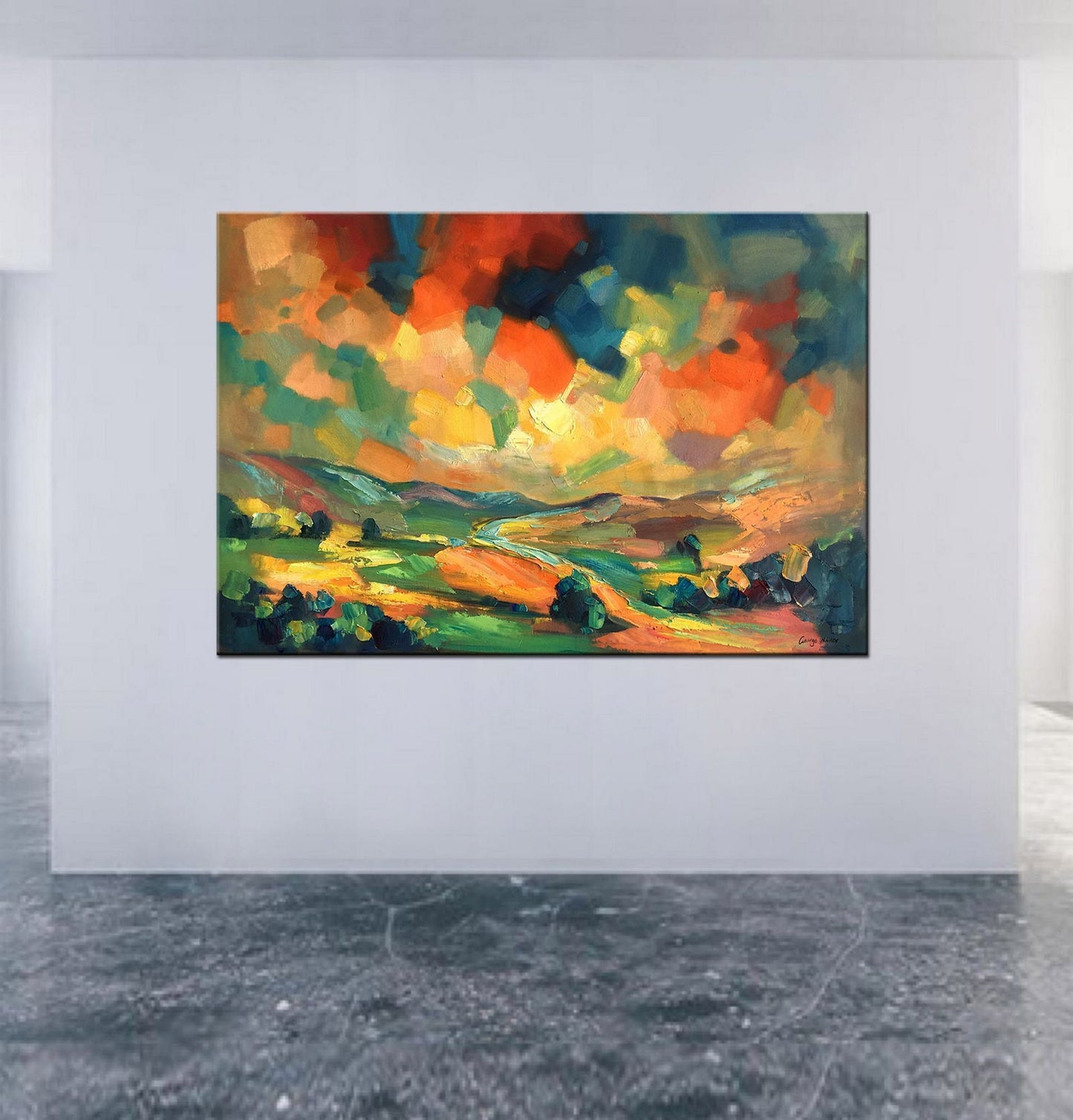 Landscape Painting, Abstract Painting, Large Art, Bedroom Art, Canvas Painting, Abstract Wall Art, Original Painting, Contemporary Art