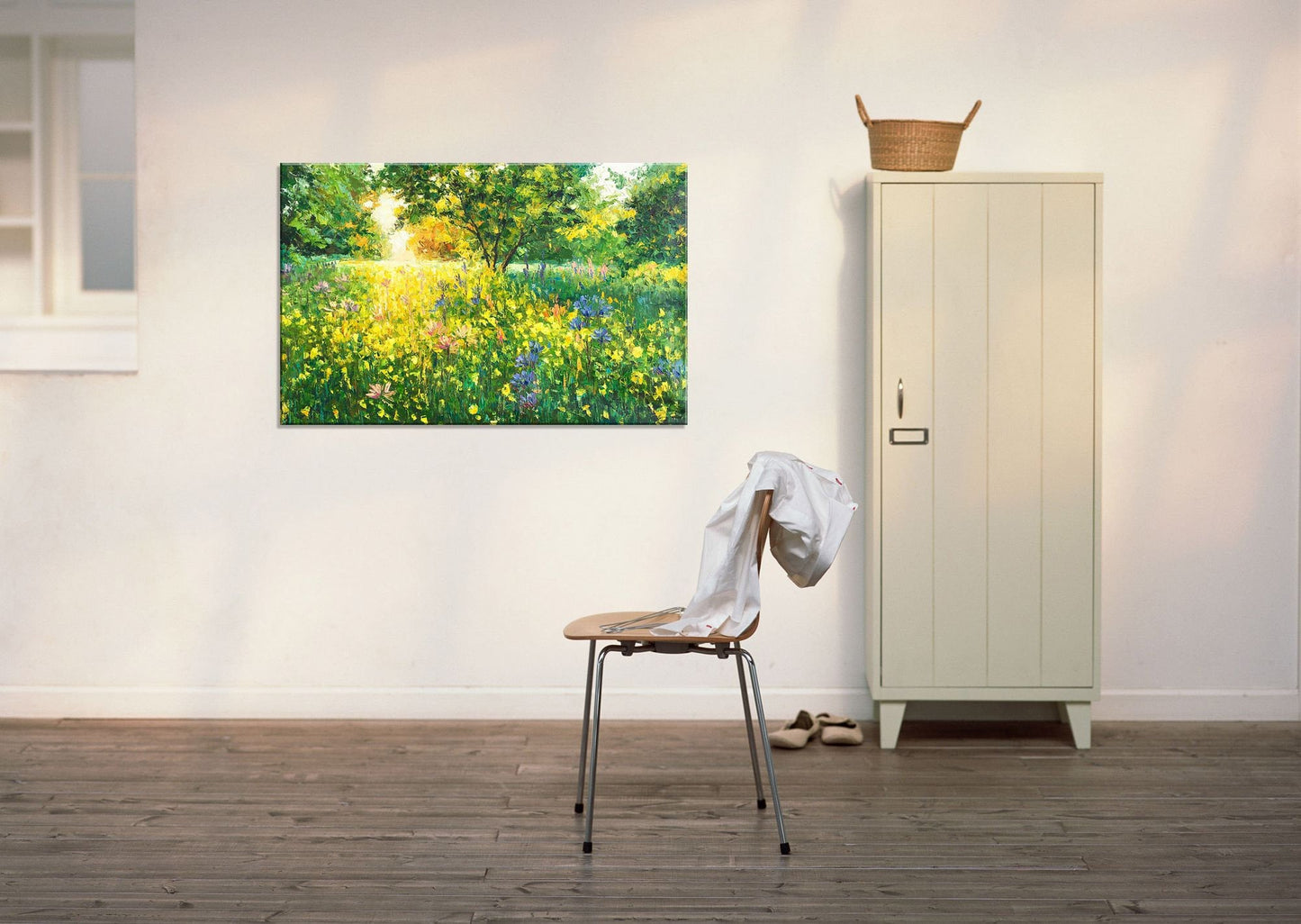 Upgrade your home decor with this unique palette knife painting of Spring Forest Green- A true masterpiece