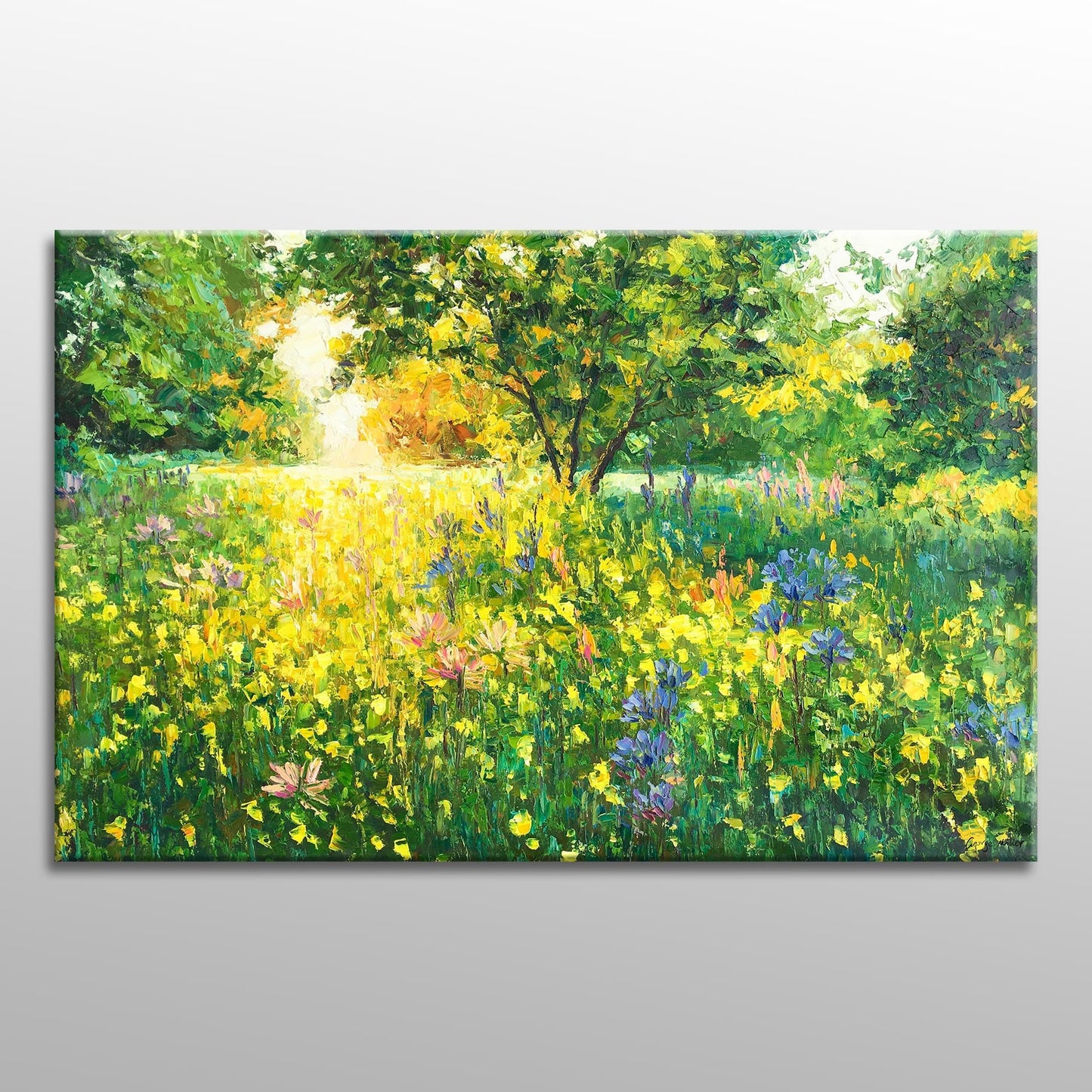 Upgrade your home decor with this unique palette knife painting of Spring Forest Green- A true masterpiece