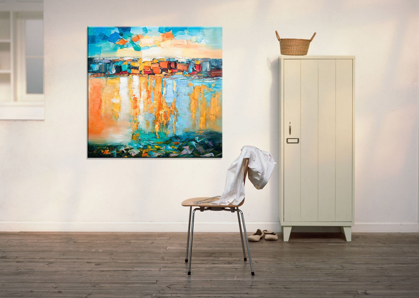 Large Abstract Oil Painting Square, Canvas Art, Paintings On Canvas, Abstract Original Painting Fluid Wall Art Gold, Large Oil Painting