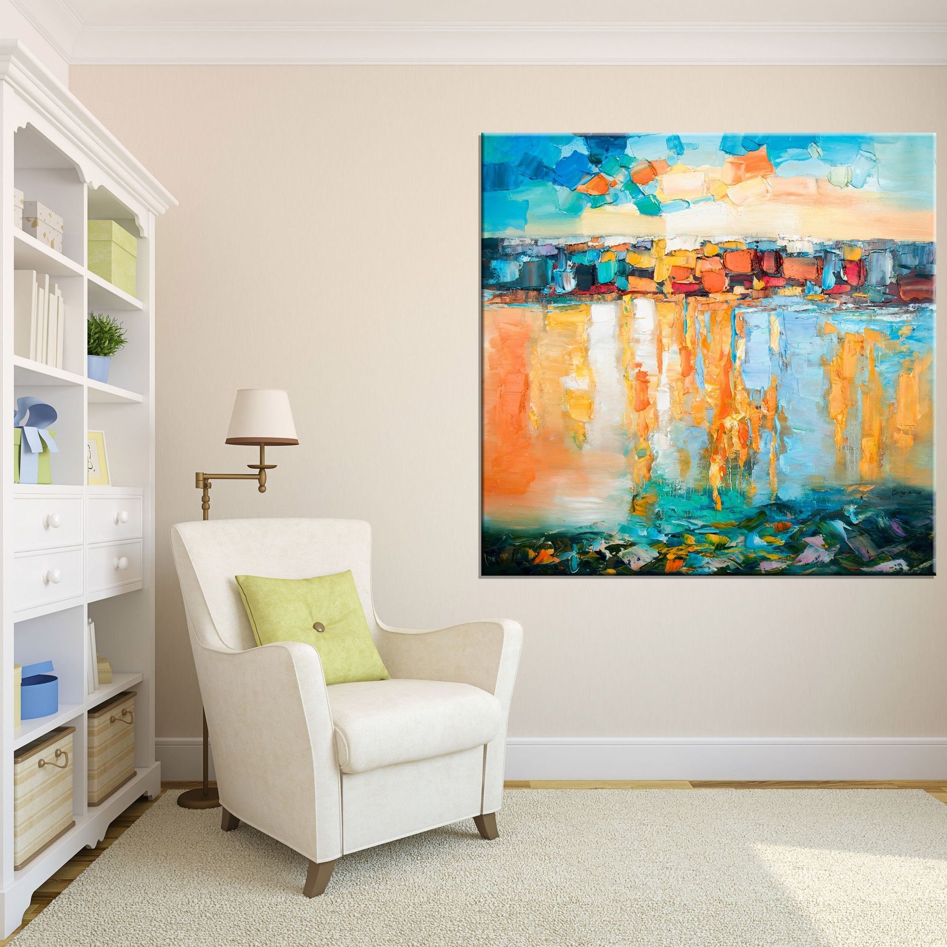 Large Abstract Oil Painting Square, Canvas Art, Paintings On Canvas, Abstract Original Painting Fluid Wall Art Gold, Large Oil Painting