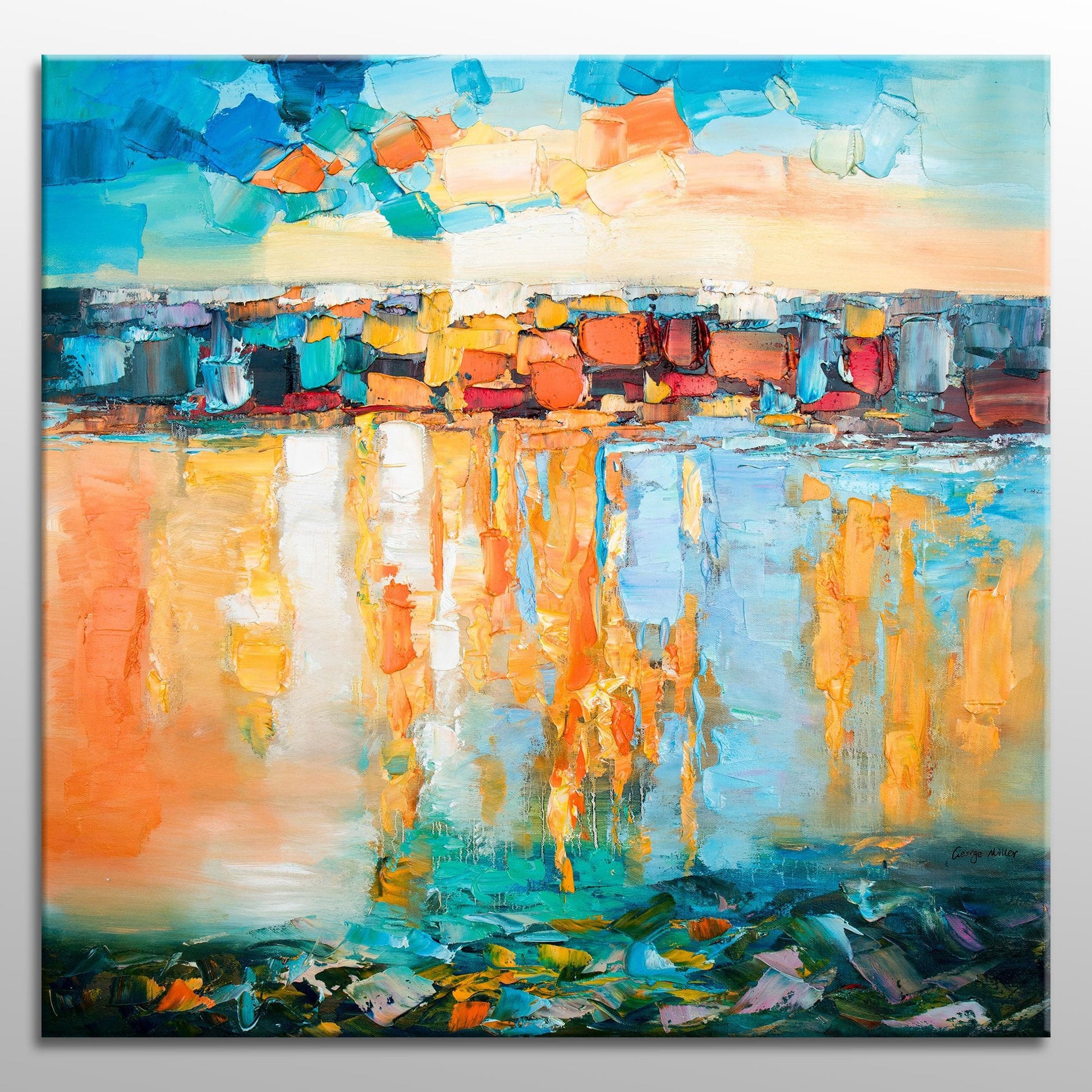 Large Abstract Oil Painting Square, Canvas Art, Paintings On Canvas, Abstract Original Painting Fluid Wall Art Gold, Large Oil Painting