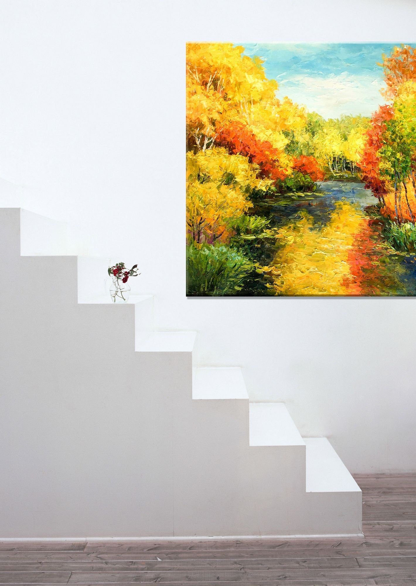 Autumn Forest Large Wall Art, Wall Decor, Large Canvas Art, Canvas Painting, Oil Painting Abstract, Modern Painting, Oil Painting Landscape