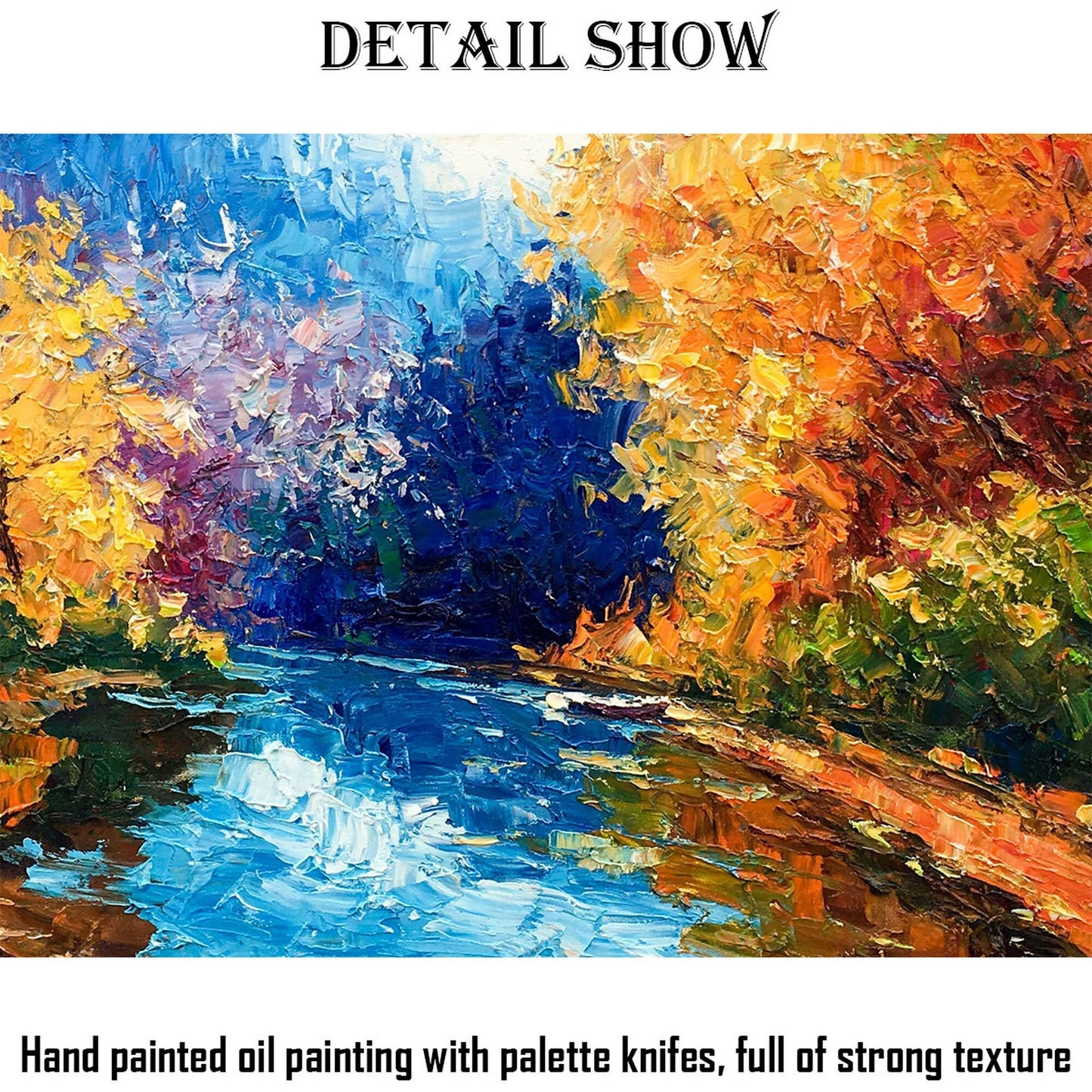 Oil Painting Landscape Autumn Forest, Wall Art, Large Wall Art Painting, Abstract Canvas Painting, Original Art, Landscape Oil Paintings