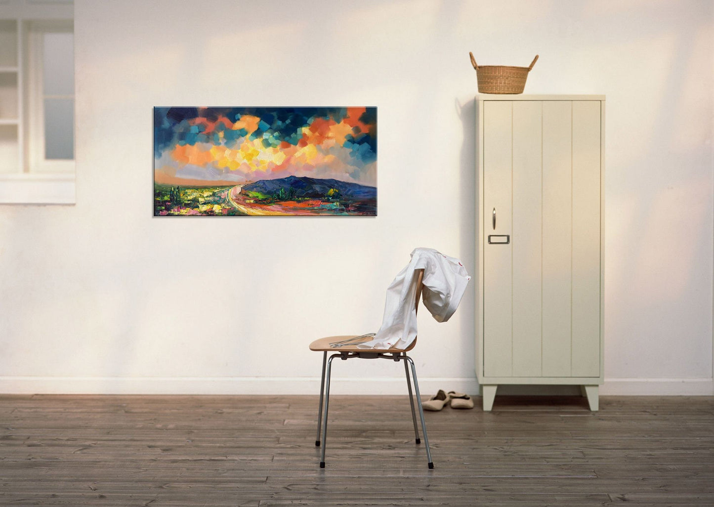 Oil Painting, Landscape Painting, Large Artwork, Living Room Decor, Original Painting, 24x48, Abstract Landscape Painting, Canvas Art