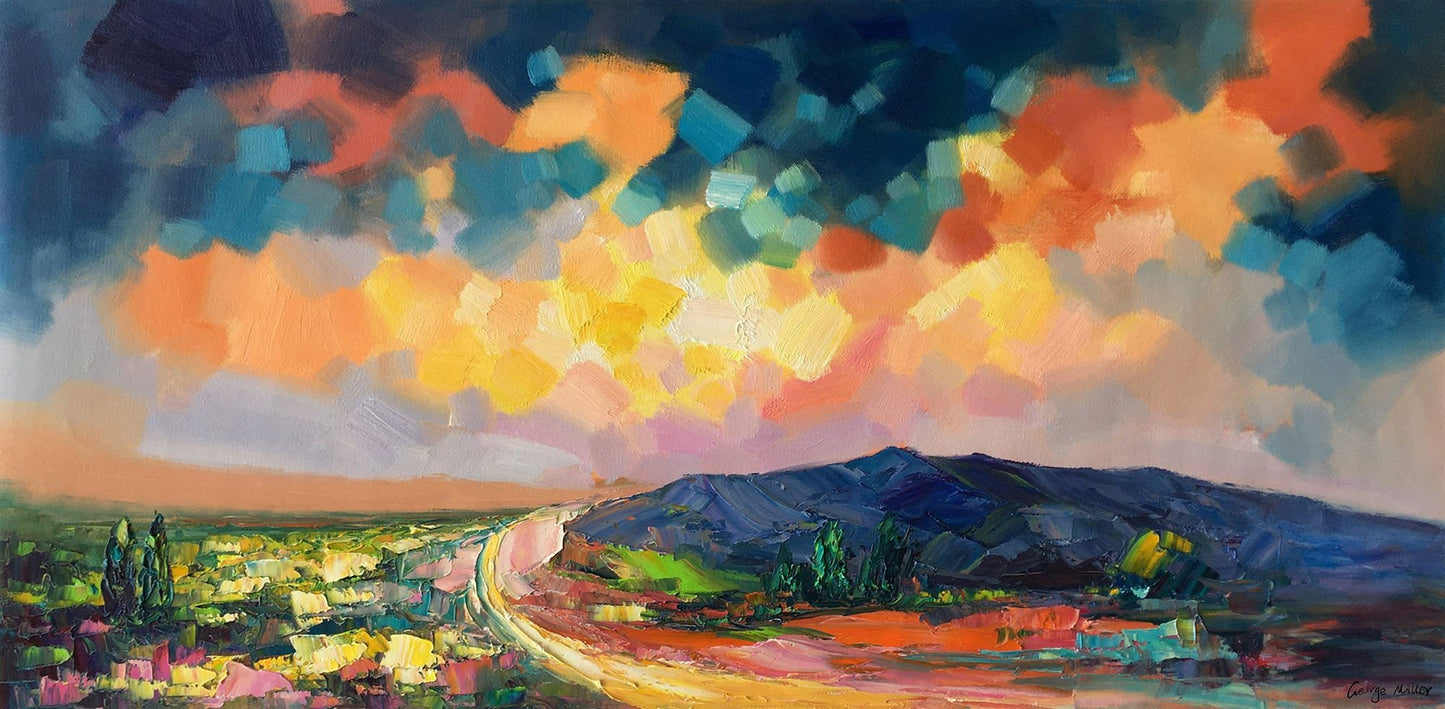 Oil Painting, Landscape Painting, Large Artwork, Living Room Decor, Original Painting, 24x48, Abstract Landscape Painting, Canvas Art