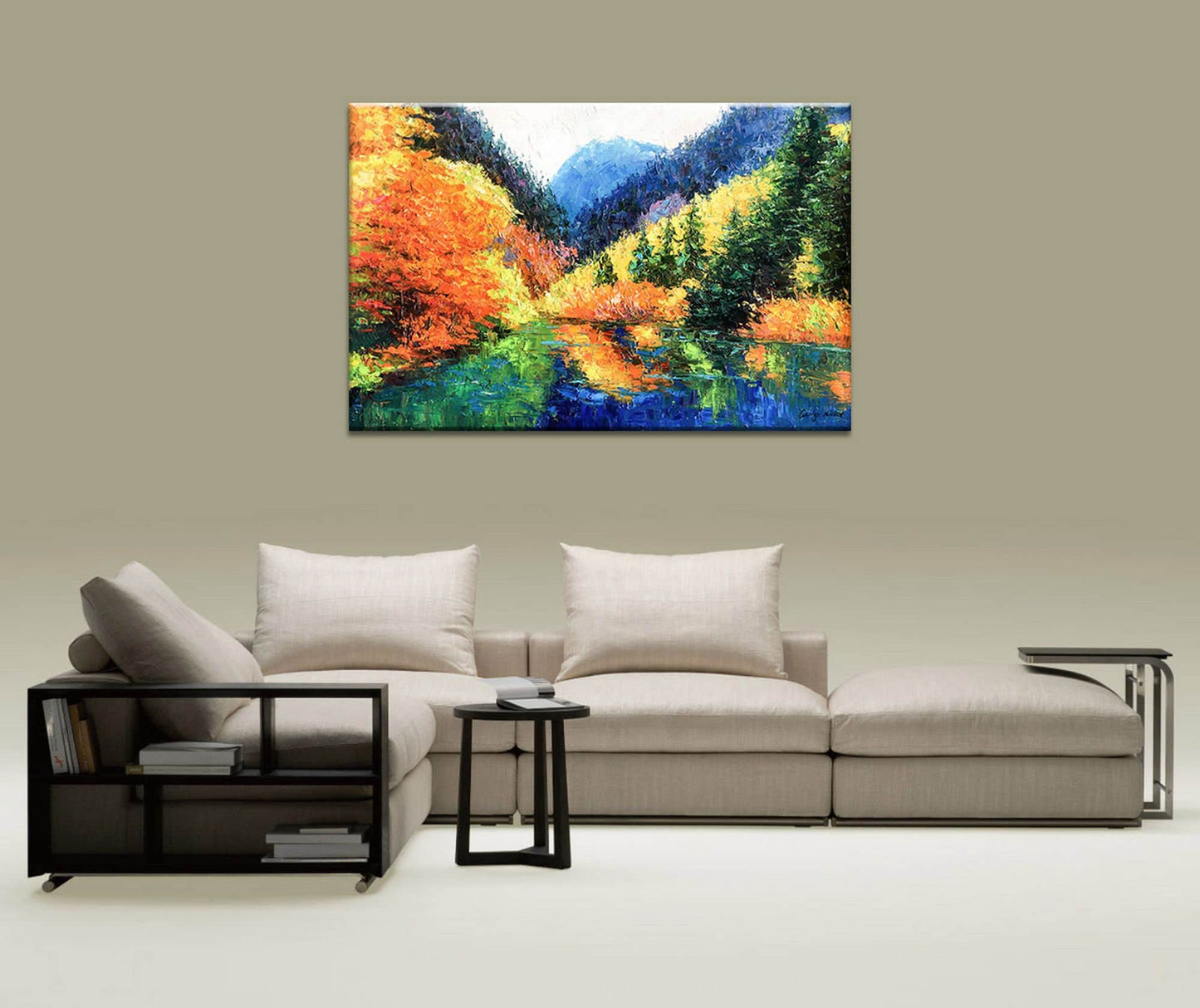 Large Landscape Painting Autumn Mountains, Contemporary Painting, Original Abstract Painting, Wall Decor, Abstract Canvas Painting, Wall Art