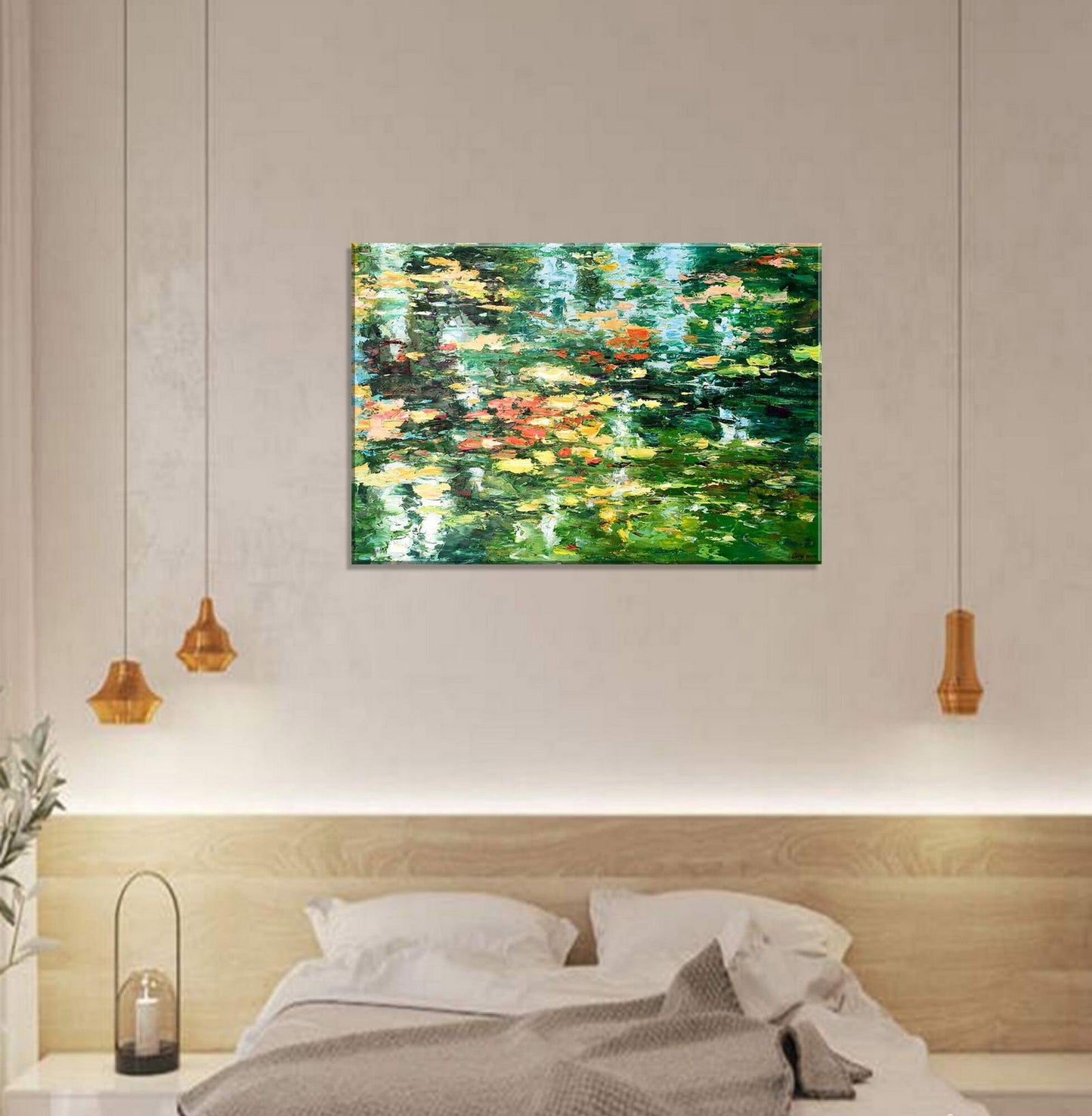 Contemporary Painting Waterlily Pond, Canvas Wall Art, Canvas Painting, Oil Painting Original, Oil Painting Landscape, Abstract Oil Painting