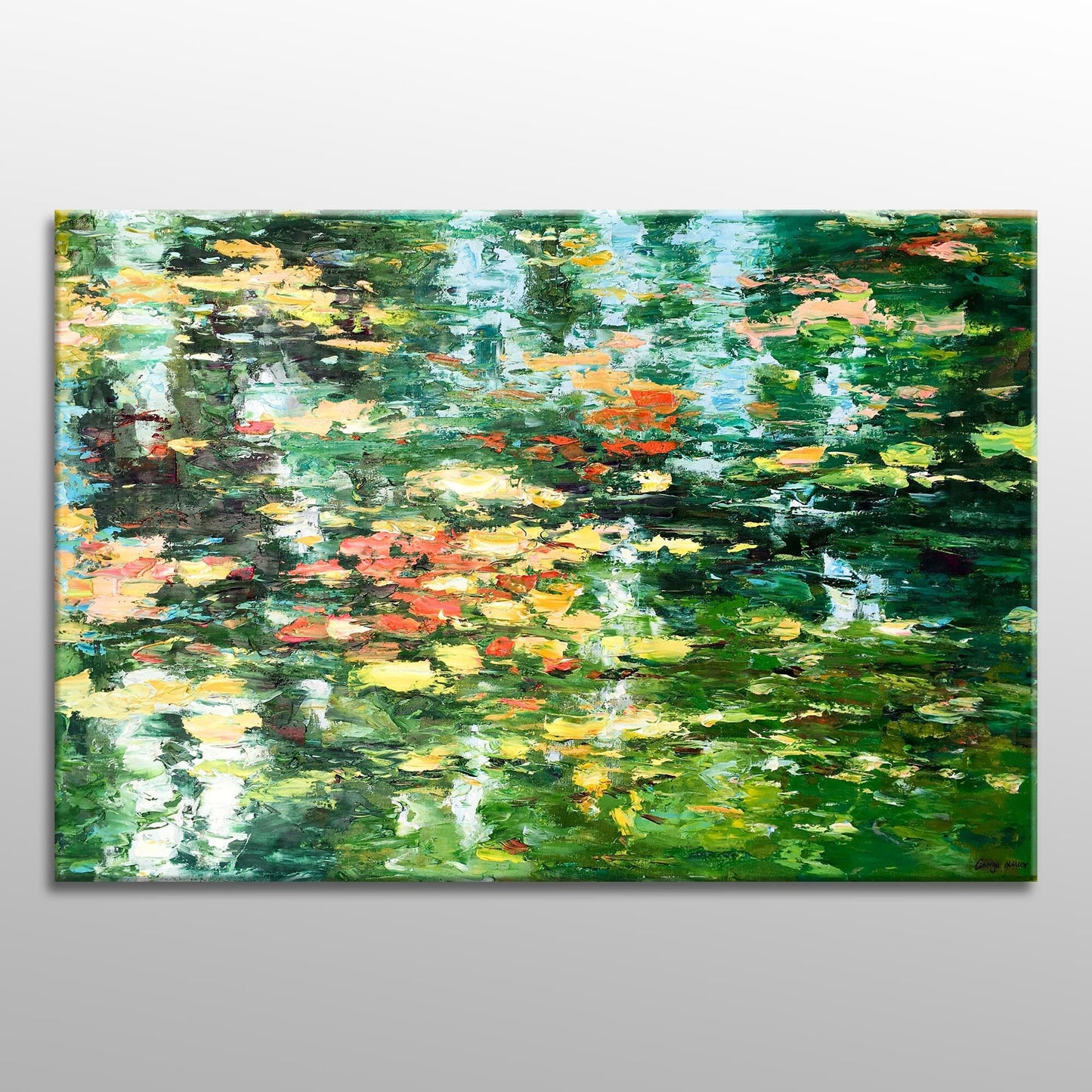 Contemporary Painting Waterlily Pond, Canvas Wall Art, Canvas Painting, Oil Painting Original, Oil Painting Landscape, Abstract Oil Painting