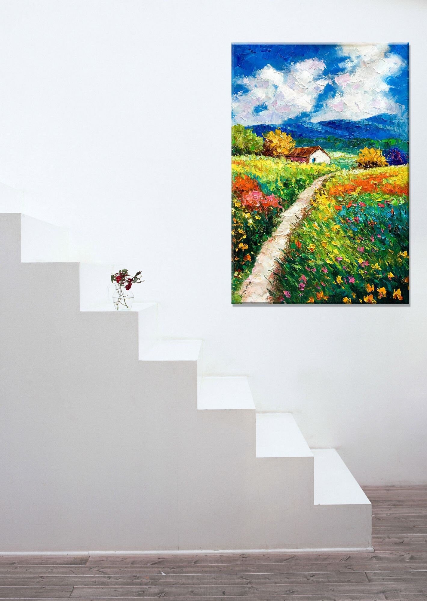 Landscape Oil Paintings Spring Vivid Color, Original Oil Painting, Large Canvas Art, Modern Painting, Oil Painting Abstract, Wall Decor