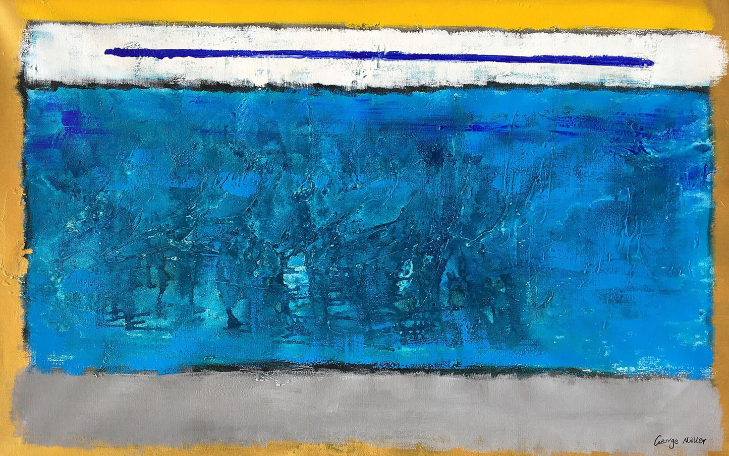 Abstract Painting Modern Wal Art Acrylic on Canvas Framed Large Original Artwork Impasto Heavy Texture by George Miller Abstract Art