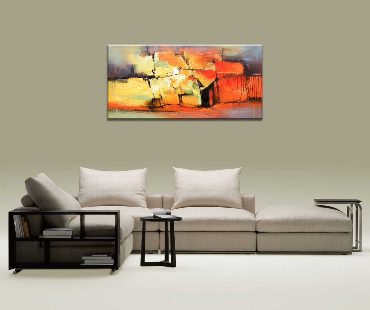 Canvas Art, Large Canvas Painting, Contemporary Painting, Original Artwork, Livingroom Sign, Large Wall Decor, Abstract Painting, Red Yellow