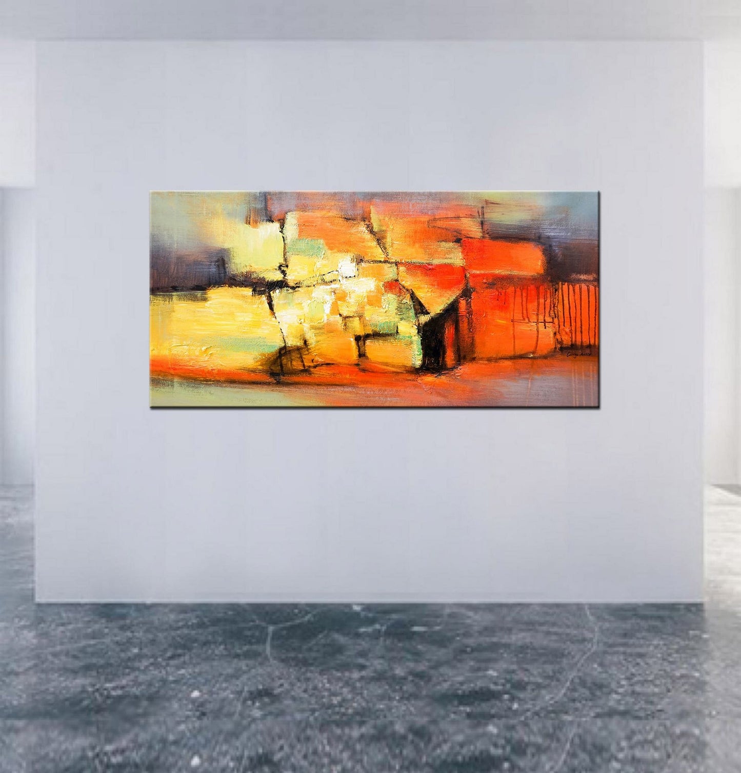 Canvas Art, Large Canvas Painting, Contemporary Painting, Original Artwork, Livingroom Sign, Large Wall Decor, Abstract Painting, Red Yellow