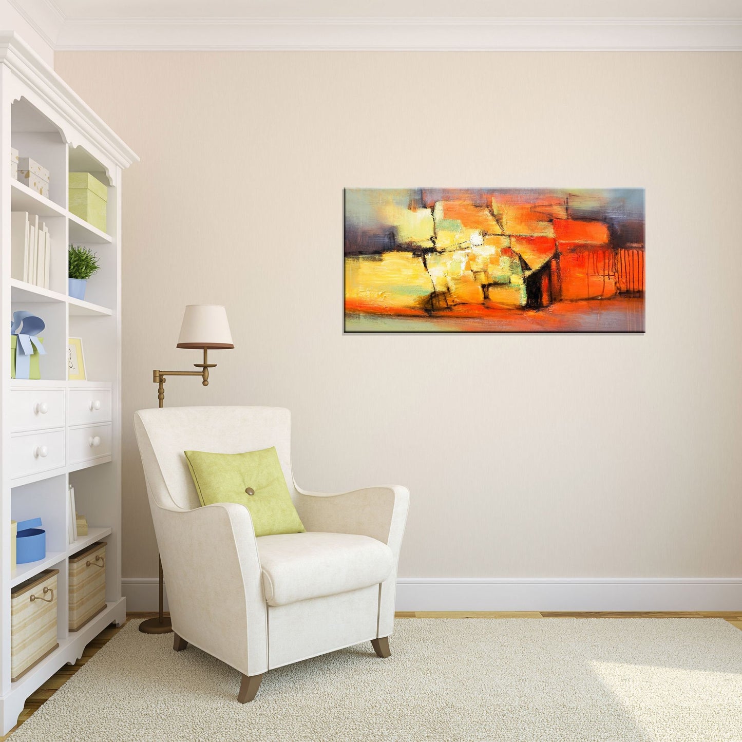 Canvas Art, Large Canvas Painting, Contemporary Painting, Original Artwork, Livingroom Sign, Large Wall Decor, Abstract Painting, Red Yellow