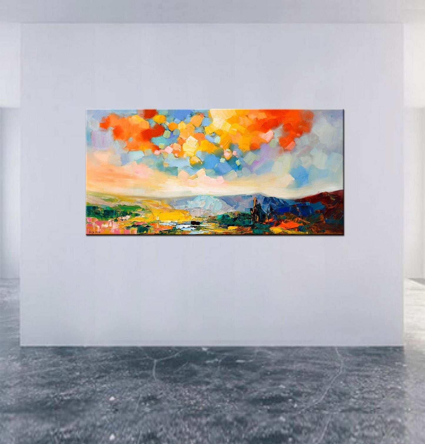 Oil Painting Original, Contemporary Art, Coffee Wall Art, Large Abstract Painting, Original Landscape Oil Paintings, Art Decor, Canvas Art