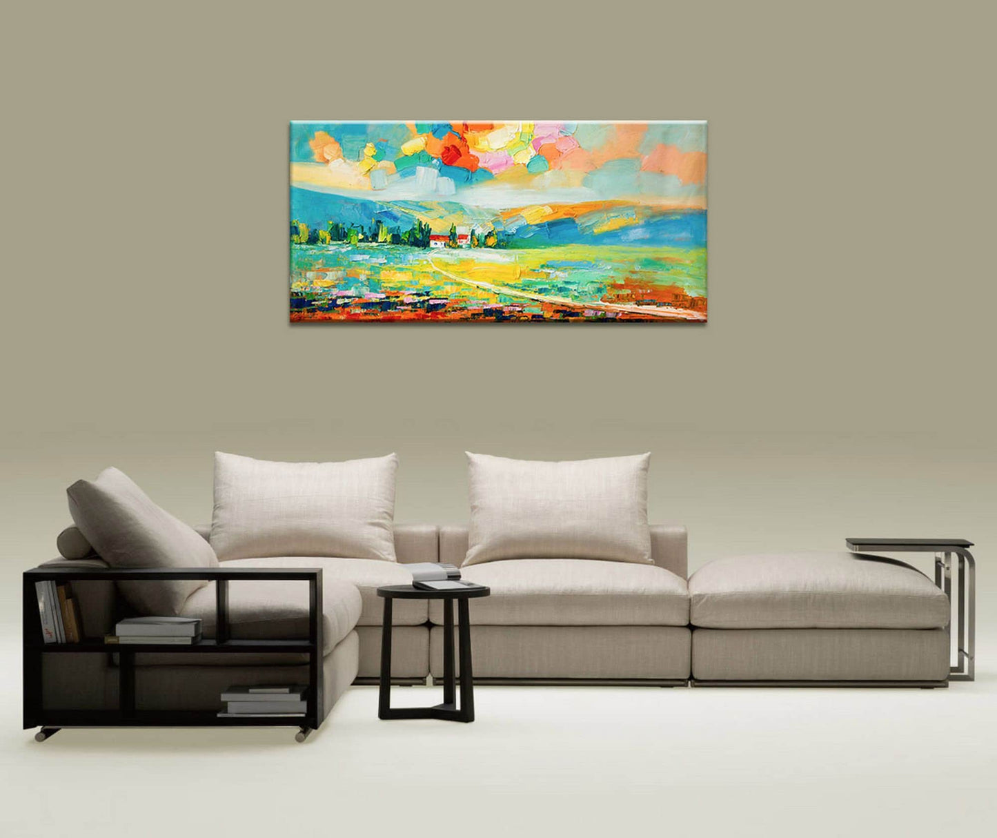 Canvas Art, Large Oil Painting, Abstract Spring Painting, Landscape Oil Painting, Living Room Wall Art, Abstract Wall Art, Modern Painting