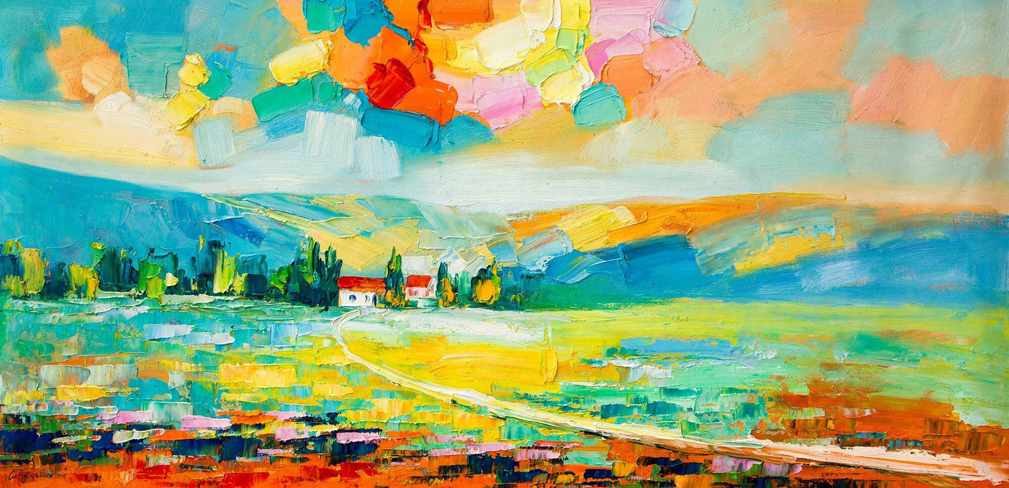 Canvas Art, Large Oil Painting, Abstract Spring Painting, Landscape Oil Painting, Living Room Wall Art, Abstract Wall Art, Modern Painting
