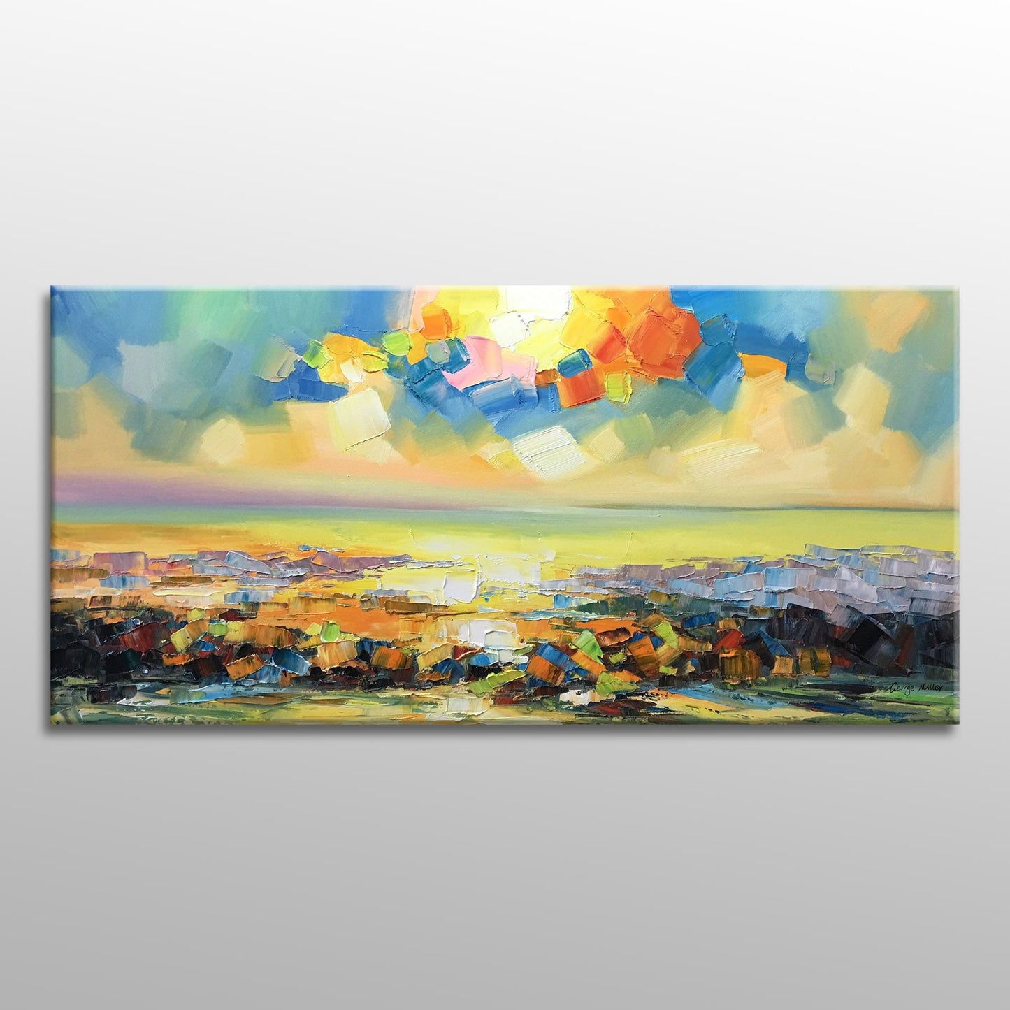 Rustic Living Room Decor, Original Art, Large Landscape Painting, Wall Decor, Large Abstract Painting, Canvas Painting Abstract Oil Painting